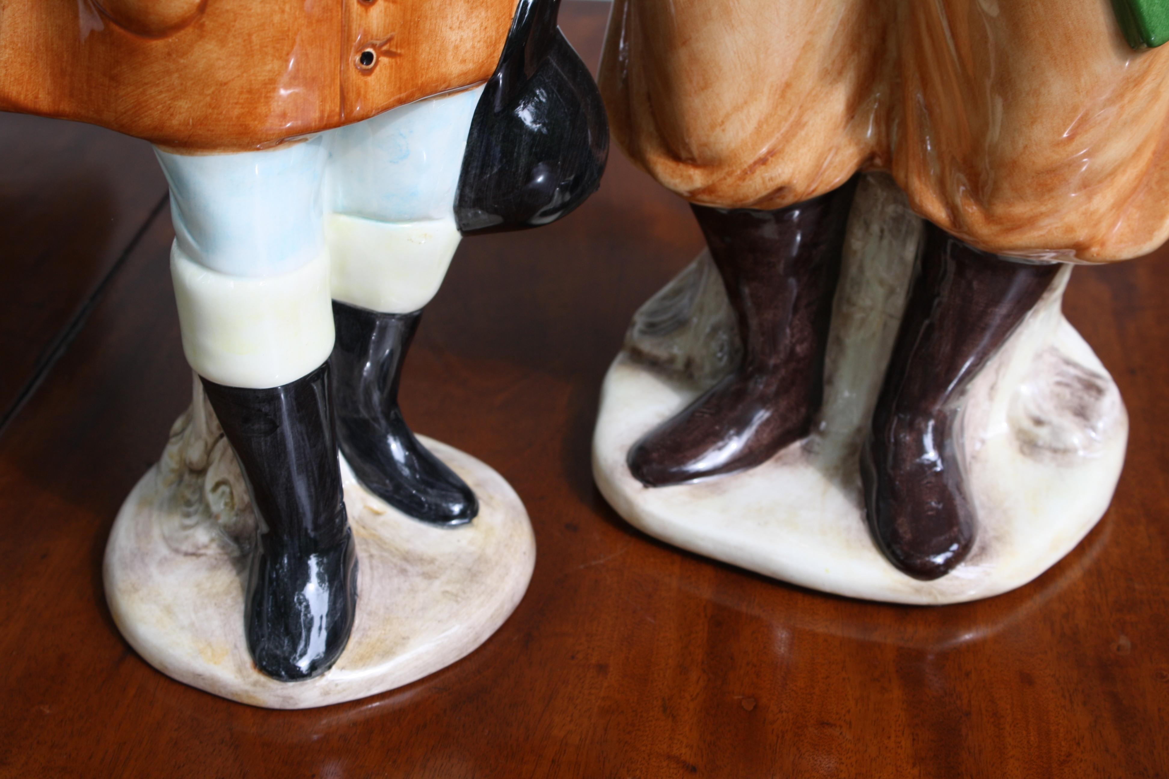 Ceramic Equestrian Canine Couple For Sale 1