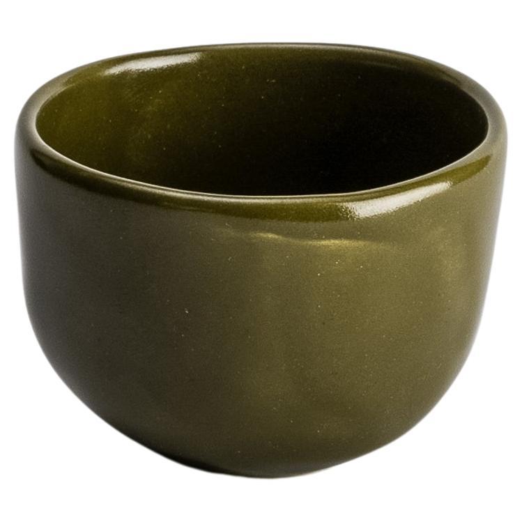Ceramic Espresso Green Satin Cup 3 Oz, Unique Coffee Mug, Aesthetic Organic For Sale