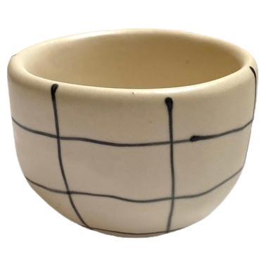 Ceramic Espresso Grid Checkered Cup 3 Oz, Unique Coffee Mug, Aesthetic Organic For Sale