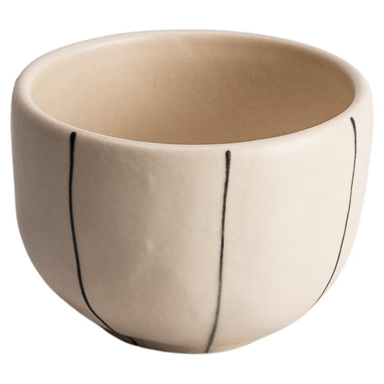Ceramic Espresso Lines Cup 3 Oz, Unique Coffee Mug, Aesthetic Organic For Sale