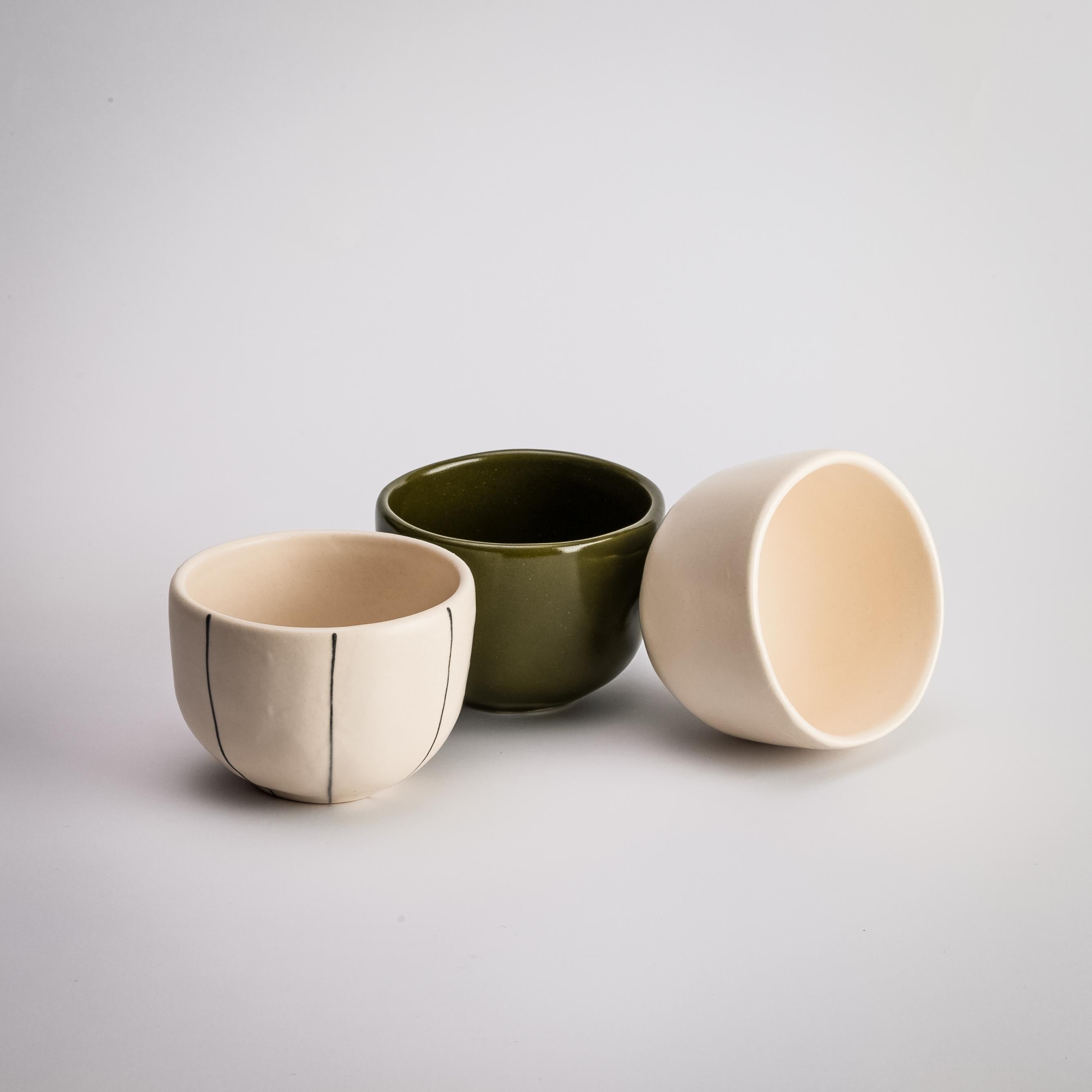 Organic Modern Ceramic Espresso Neutral Beige Cup 3 Oz, Unique Coffee Mug, Aesthetic Organic For Sale