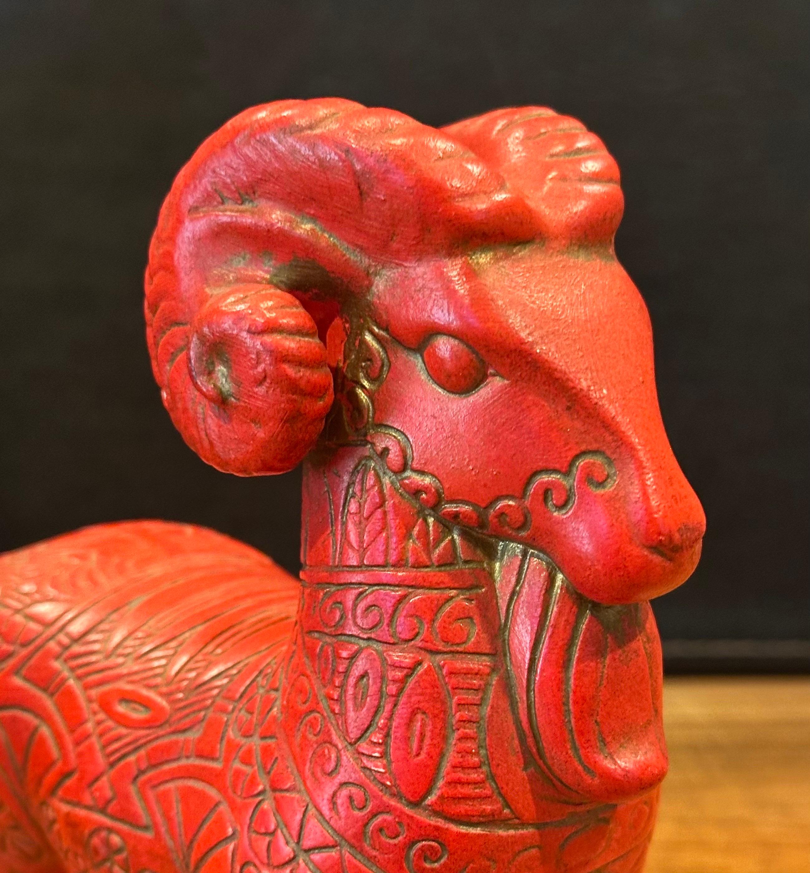 Scultura di ariete etrusco in ceramica nello stile di Aldo Londi per Bitossi in vendita 4