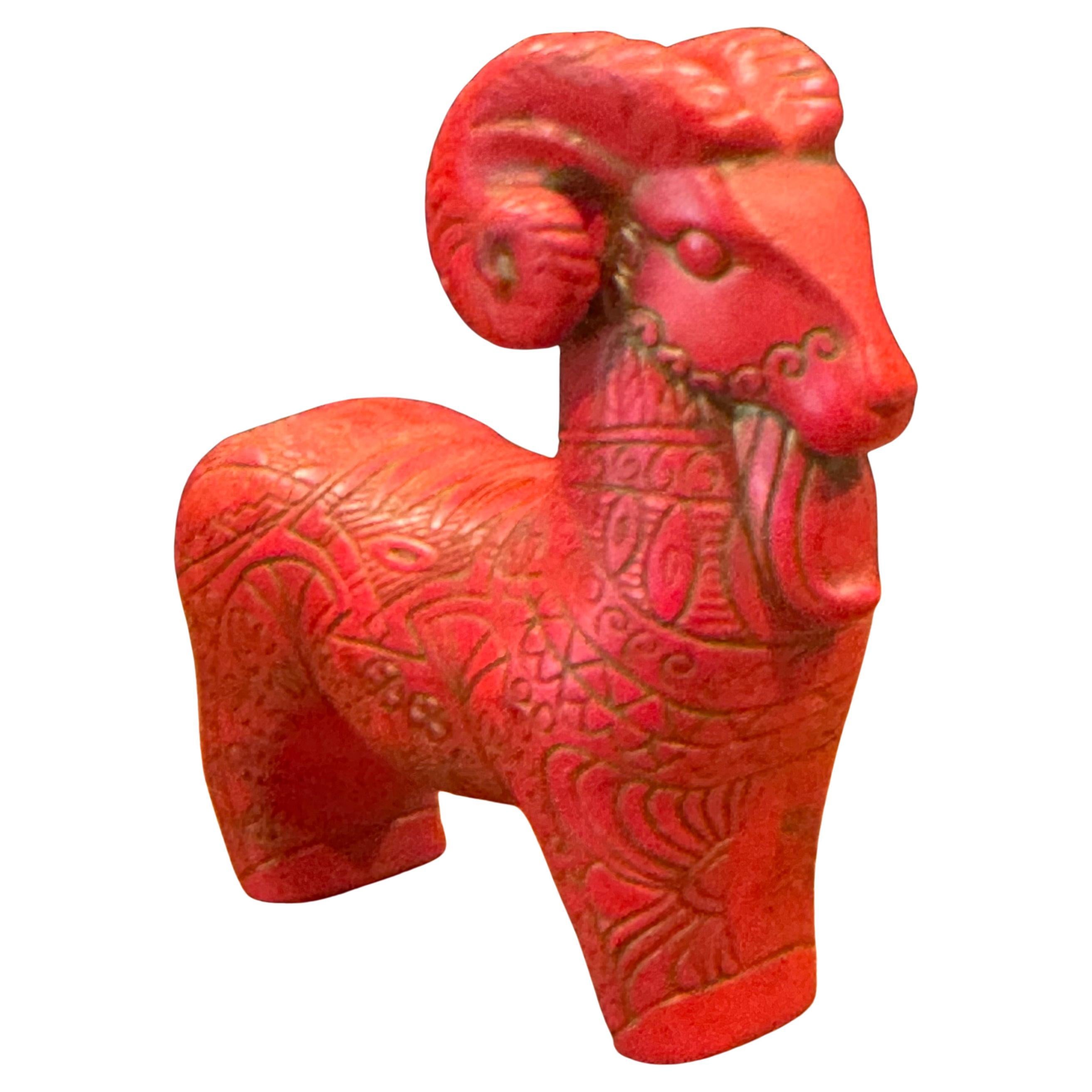 Scultura di ariete etrusco in ceramica nello stile di Aldo Londi per Bitossi in vendita 7