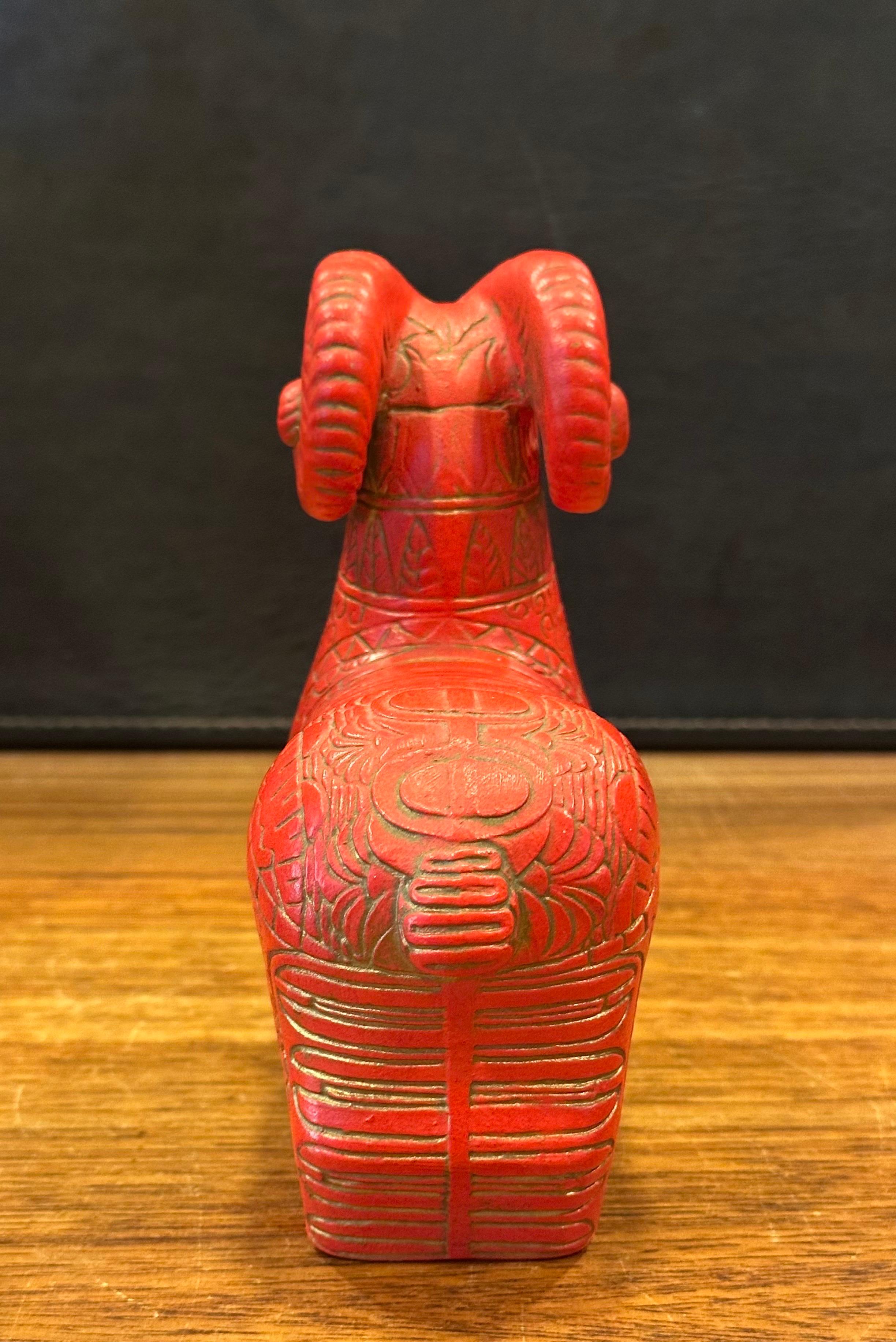 Scultura di ariete etrusco in ceramica nello stile di Aldo Londi per Bitossi in vendita 1