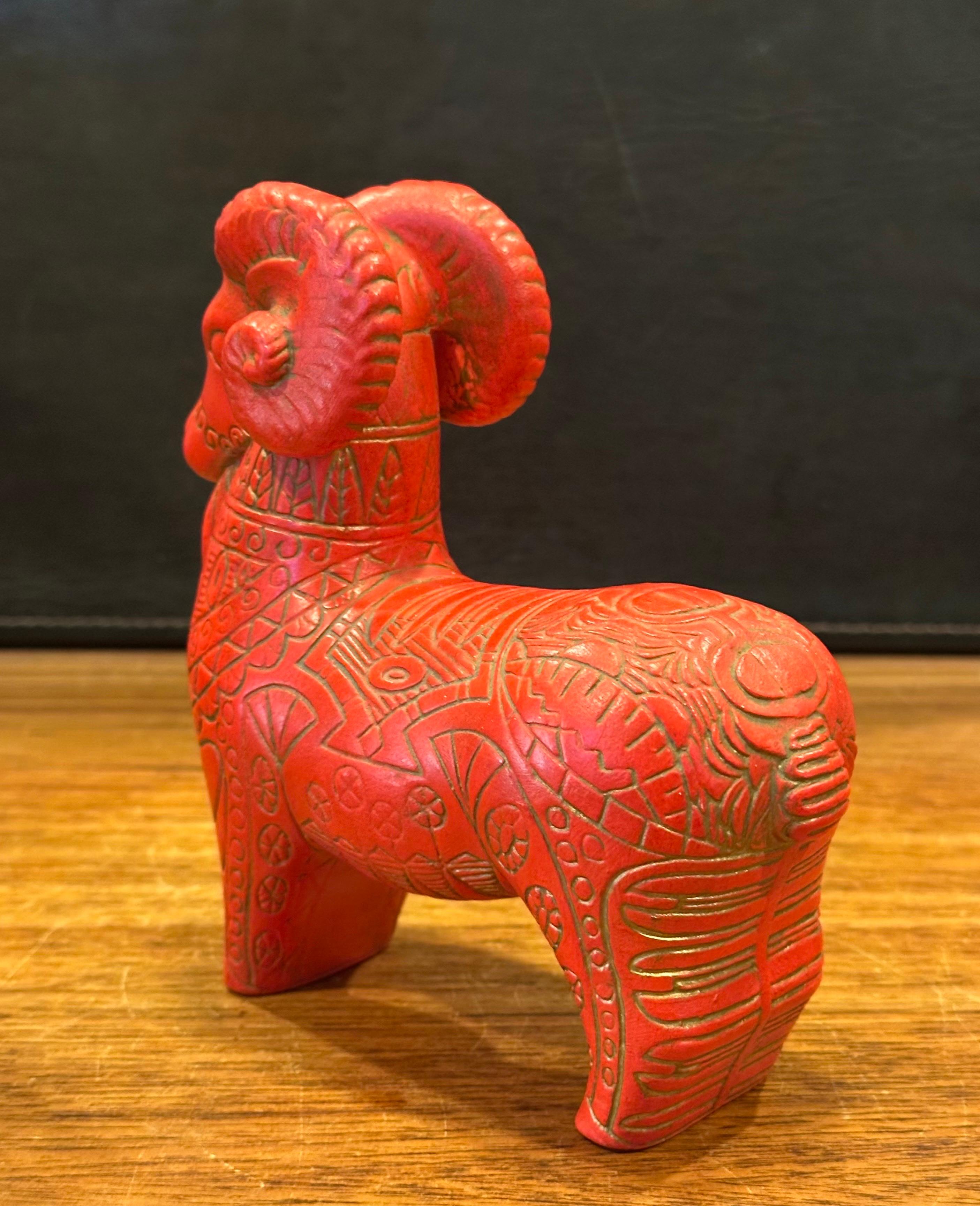 Scultura di ariete etrusco in ceramica nello stile di Aldo Londi per Bitossi in vendita 2