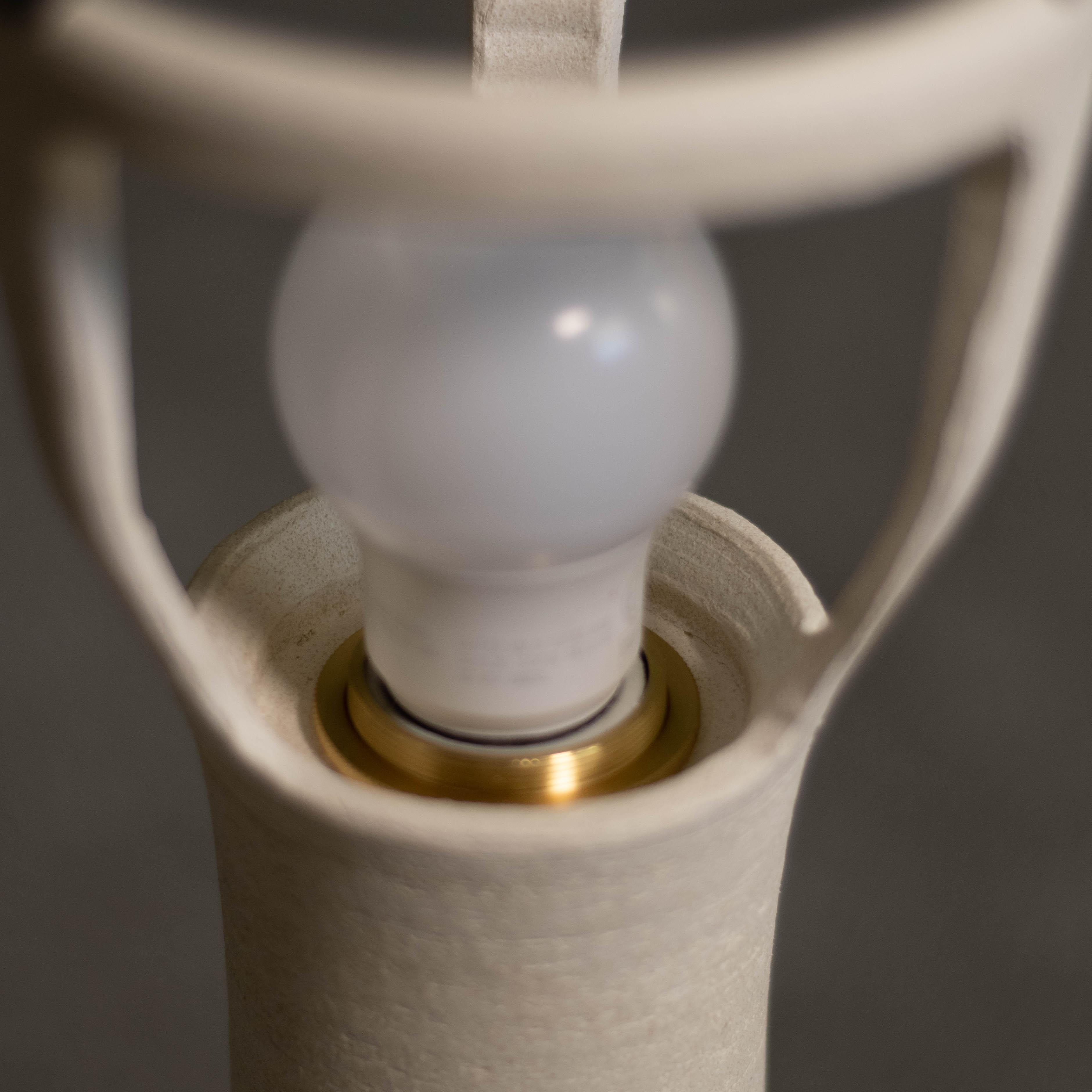 Ceramic Fabric Dome Lamp In New Condition For Sale In Fullerton, CA