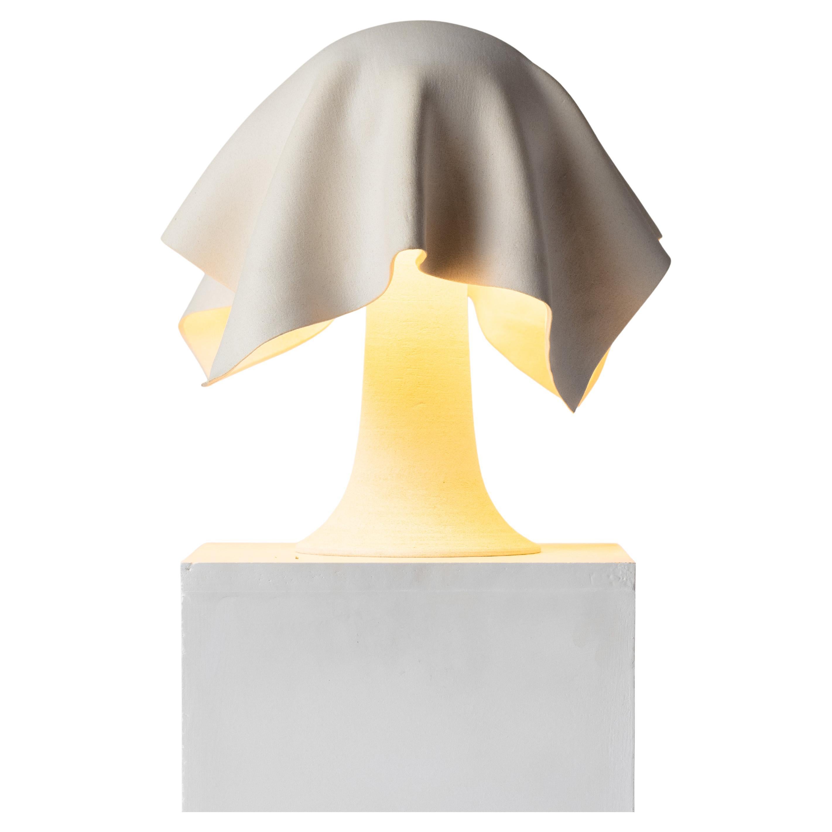 Lampe dôme en céramique et tissu