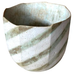 Ceramic Faceted Vessel with Striped Glaze by John Ward