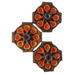 Ceramic Fat Lava Mid-Century German wall lamps -set- 1960