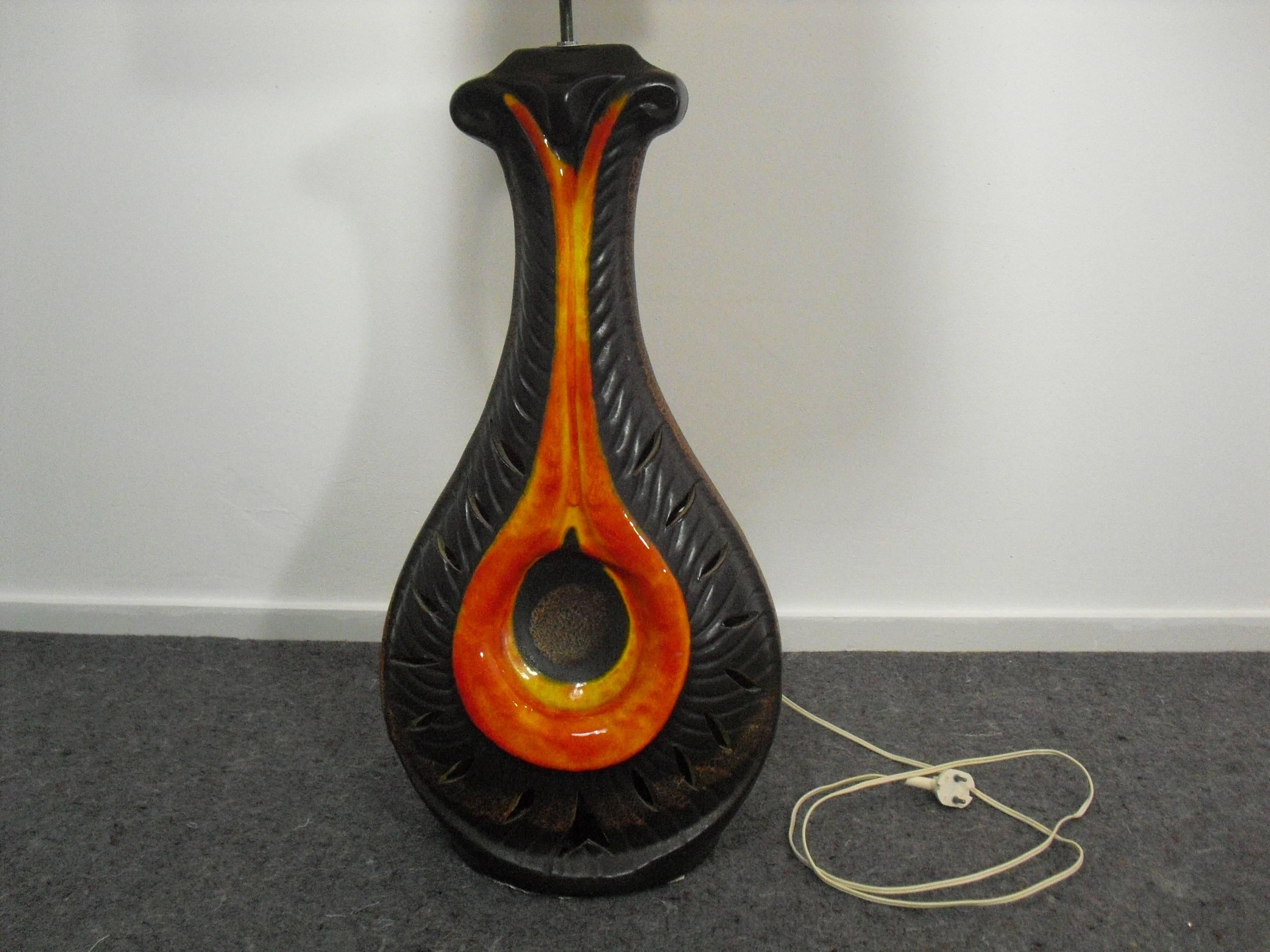 20th Century Ceramic Fatlava Floor Lamp by Walter Gerhards for West-Germany, 1970s For Sale