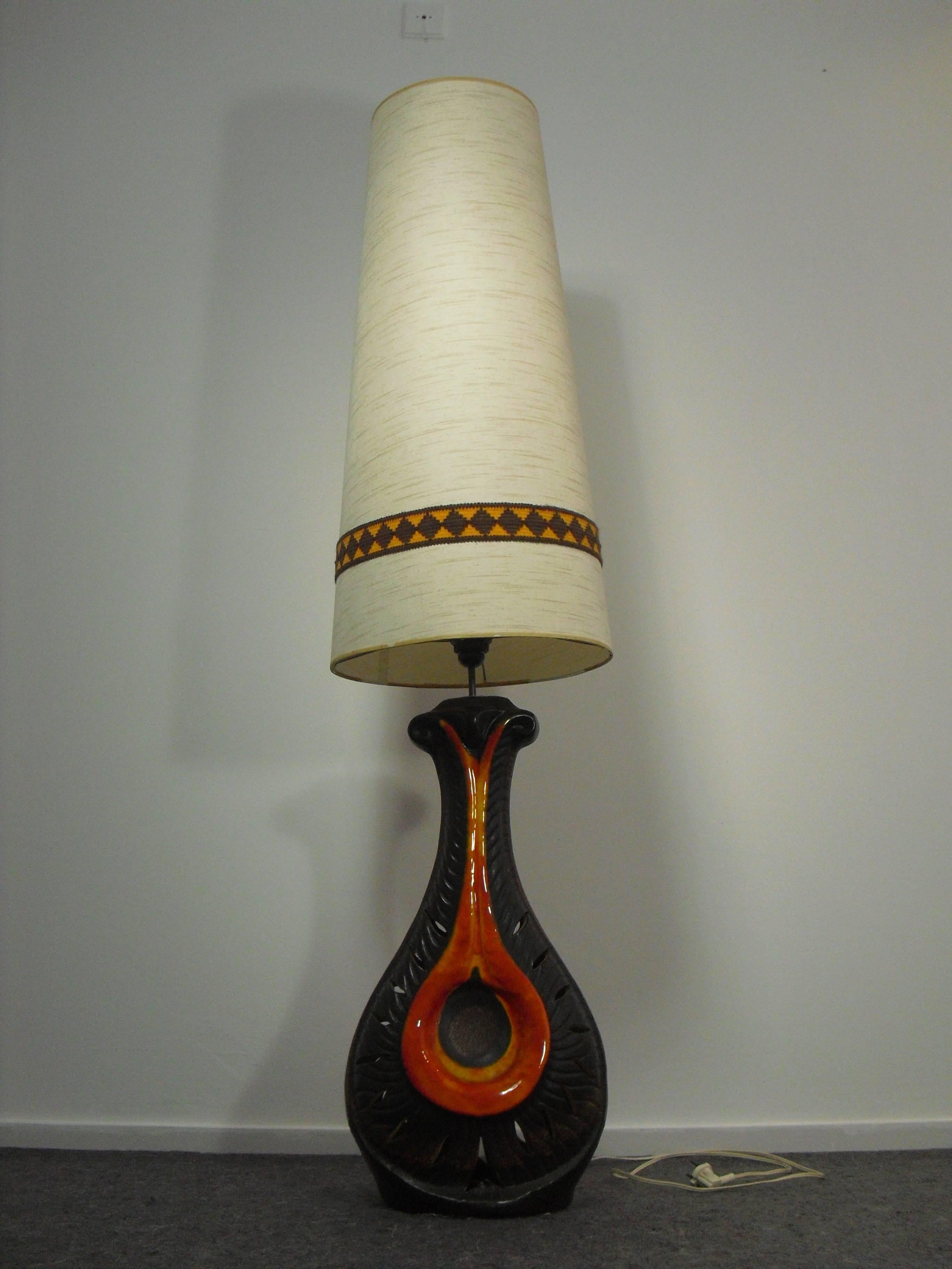 Ceramic Fatlava Floor Lamp by Walter Gerhards for West-Germany, 1970s For Sale 1