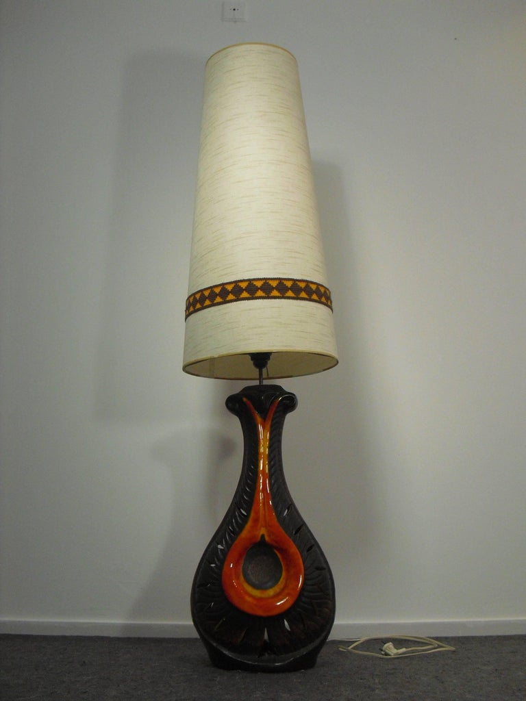 Ceramic Fatlava Floor Lamp by Walter Gerhards for West-Germany