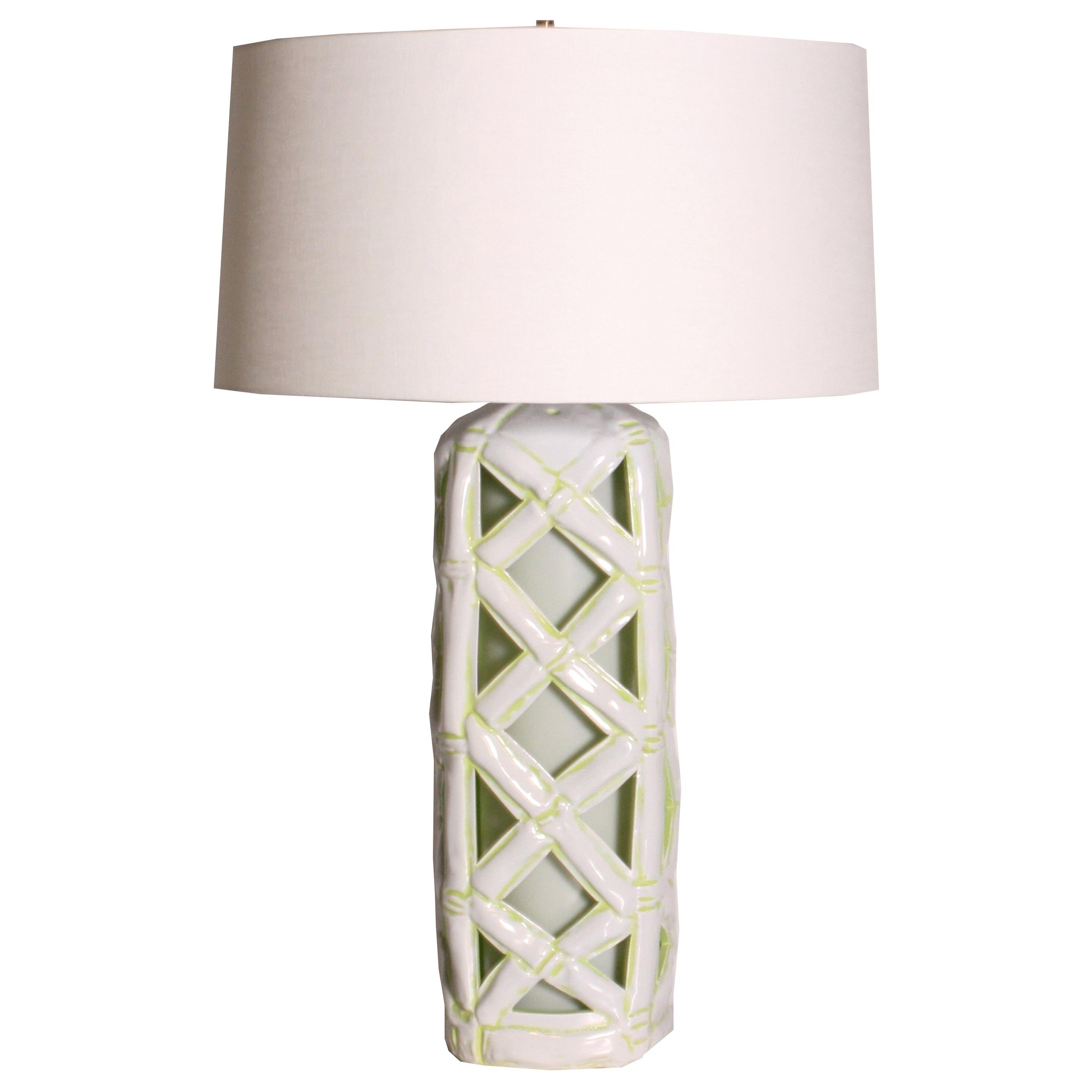 Ceramic Faux Bamboo Lamp, c. 1960 For Sale