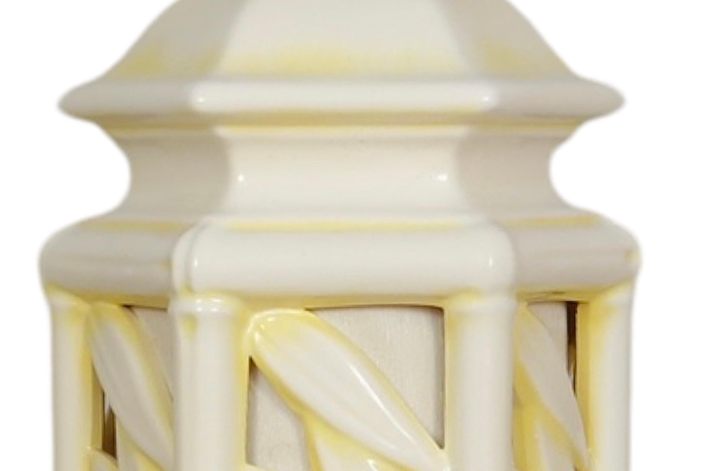 Ceramic Faux Bamboo Table Lamp In Good Condition For Sale In Bradenton, FL