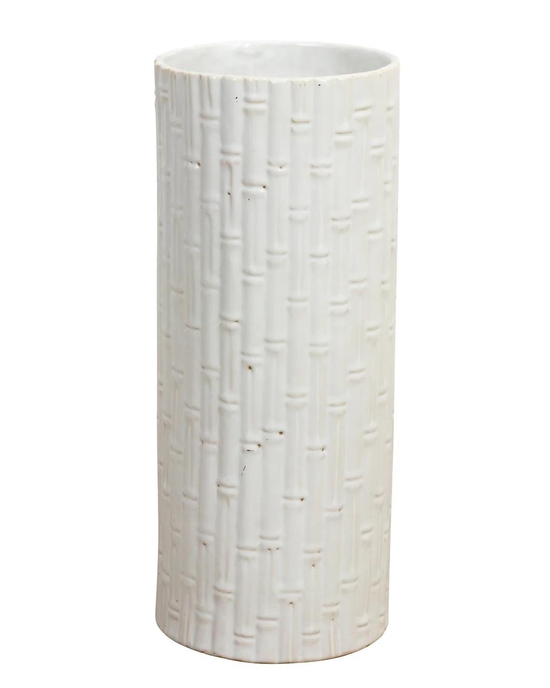 Late 20th Century Ceramic Faux Bamboo Umbrella Stand For Sale