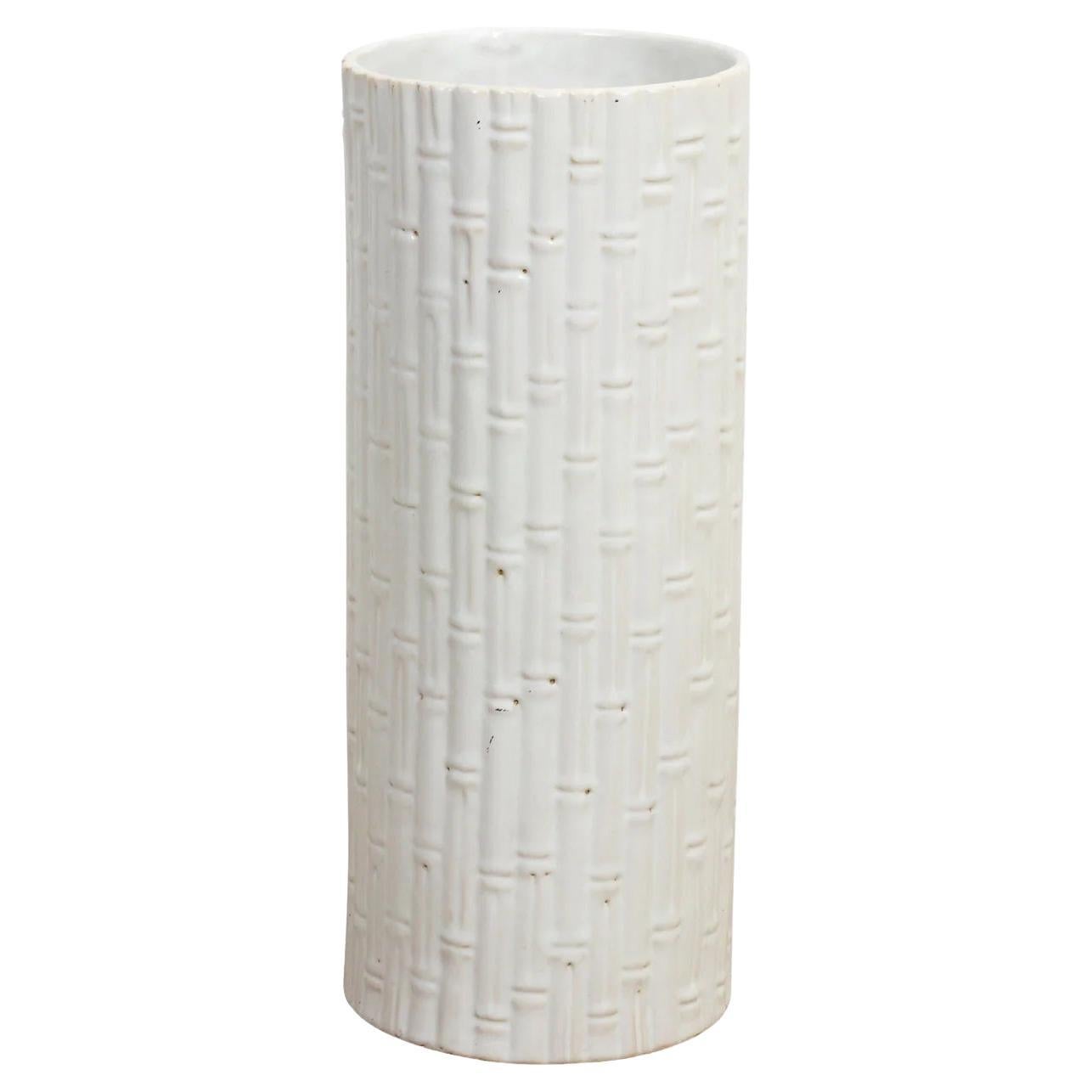Ceramic Faux Bamboo Umbrella Stand For Sale