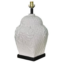 Keramik Faux Wicker Ginger Jar Tischlampe