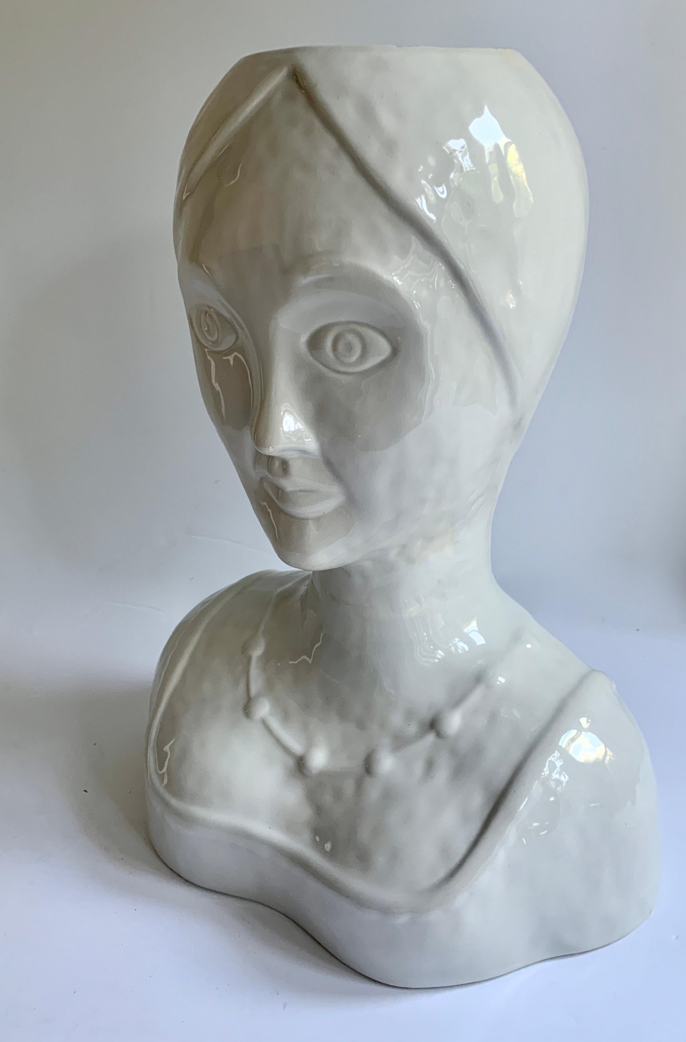 Modern Ceramic Female Head Planter
