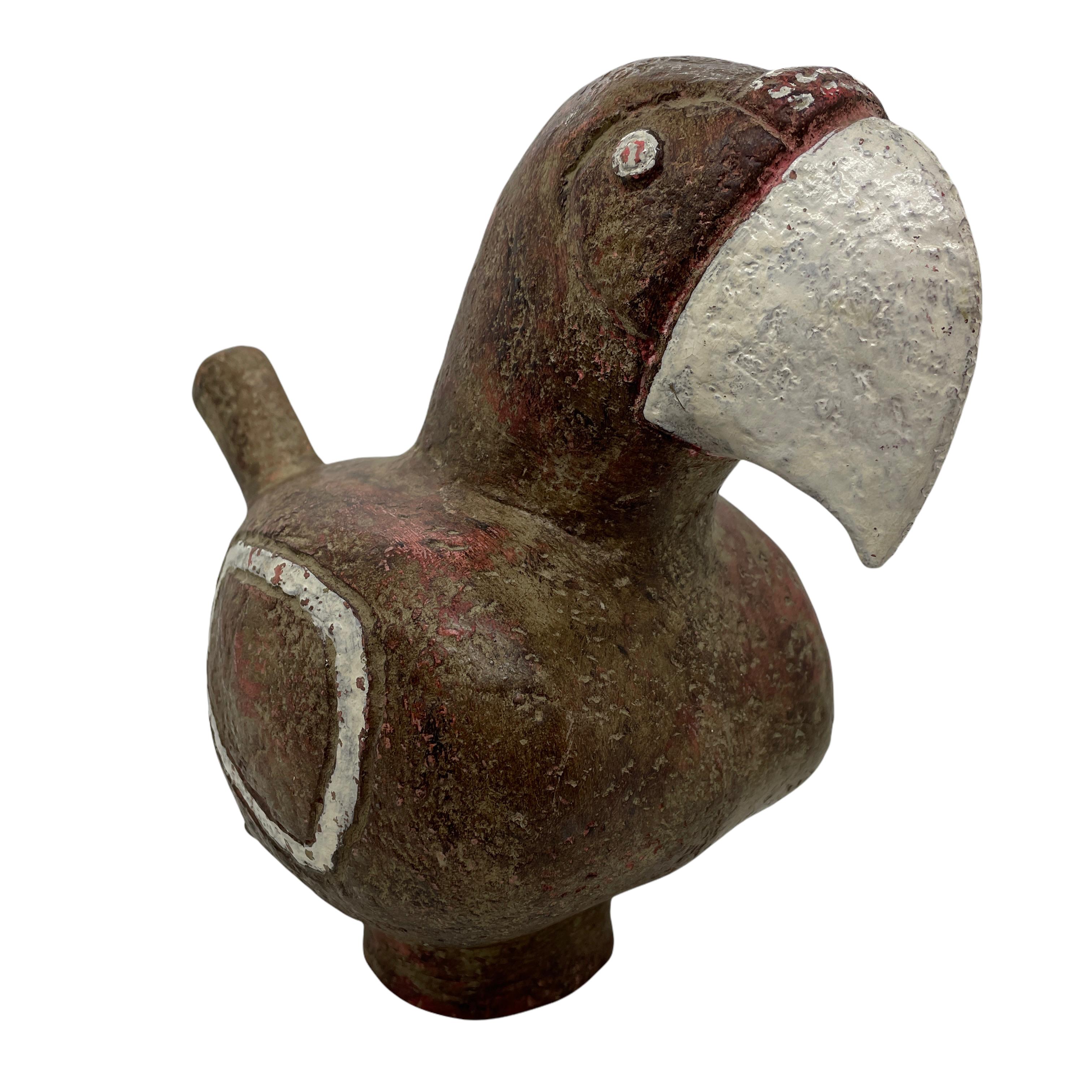 Ceramic Figural Bird Statue attributed De Santis, Gli Etruschi, Vintage Italy For Sale 1