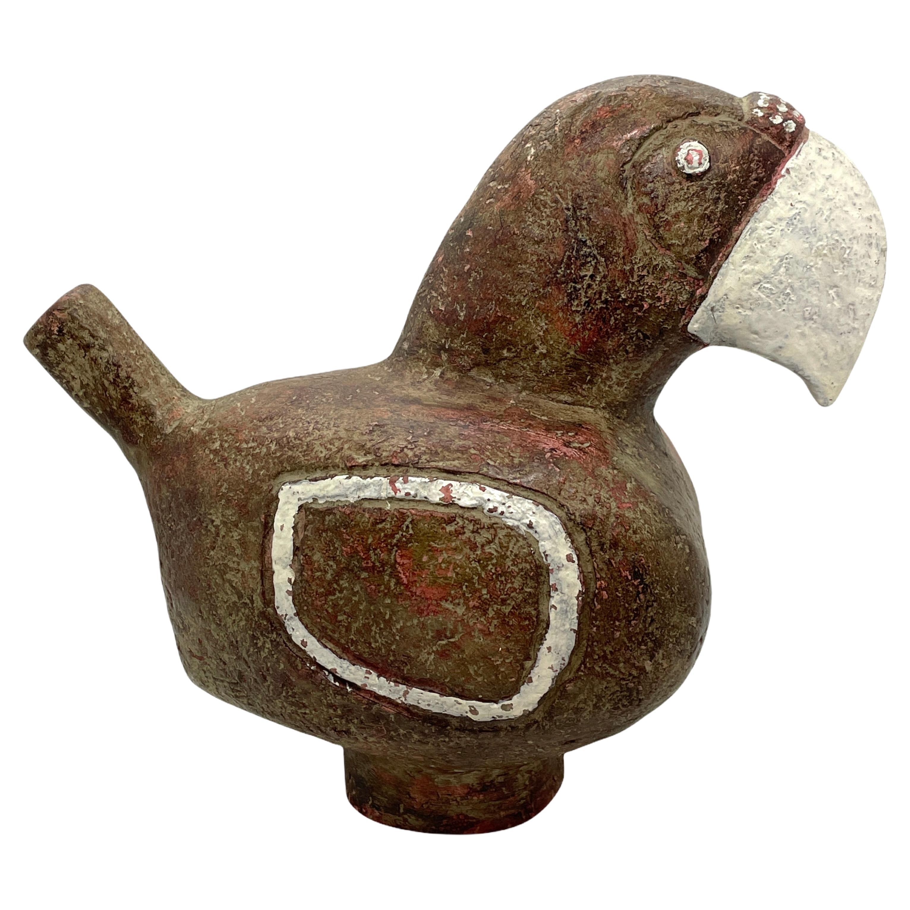 Ceramic Figural Bird Statue attributed De Santis, Gli Etruschi, Vintage Italy For Sale