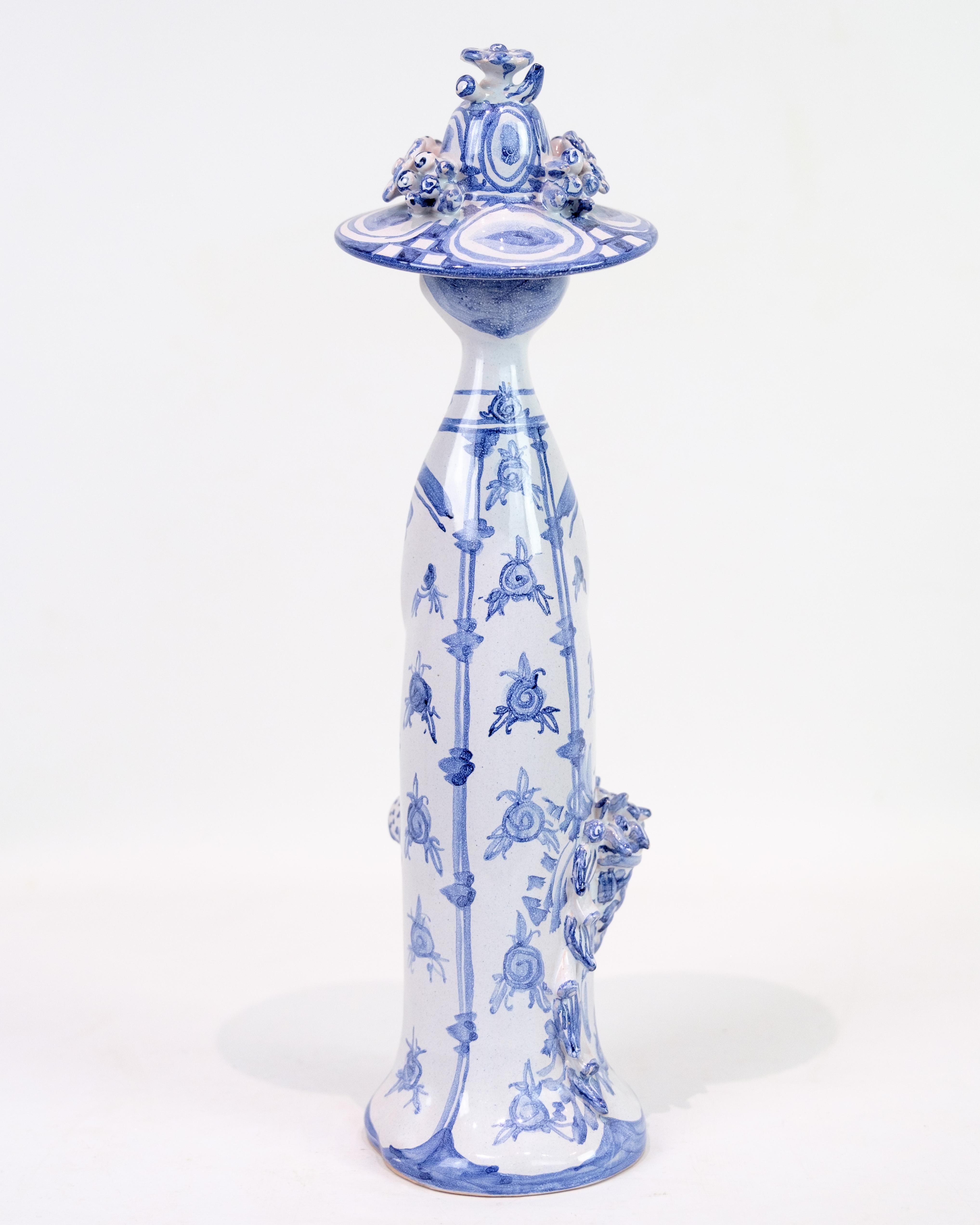 Altro Figura in ceramica modello Estate in vernice blu di Bjørn Wiinblad in vendita