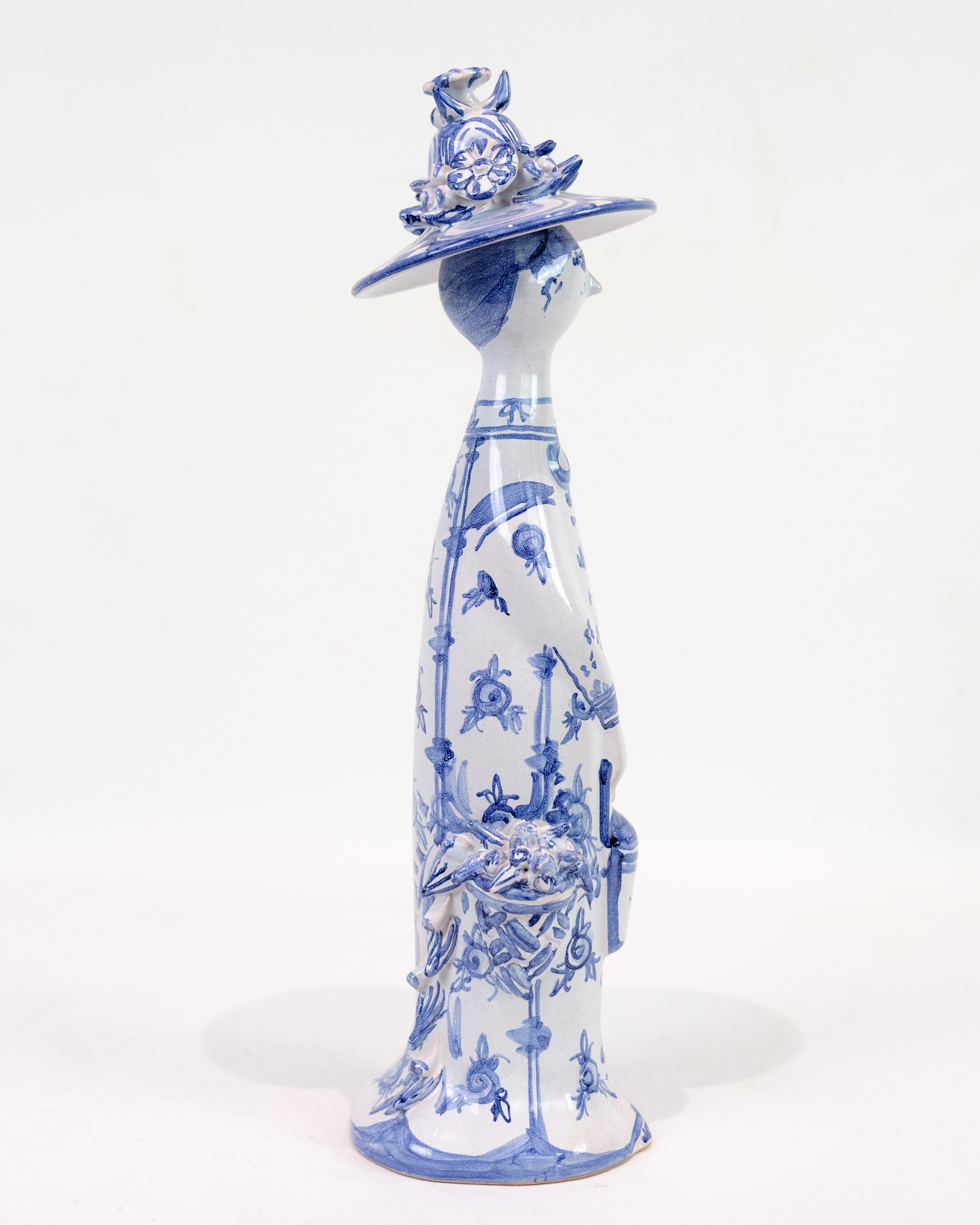 Danese Figura in ceramica modello Estate in vernice blu di Bjørn Wiinblad in vendita