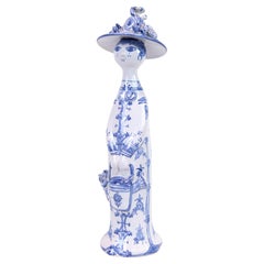 Ceramic Figure Model Summer Made In Blue Paint By Bjørn Wiinblad