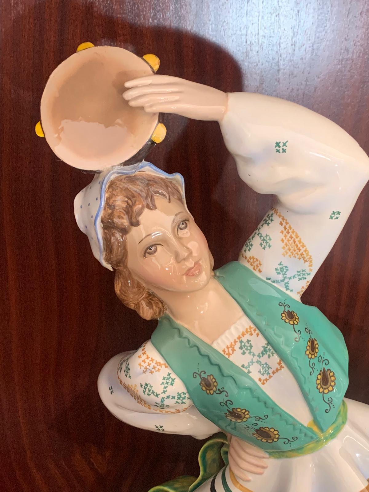 Figura di ragazza danzante in ceramica di Le Bertetti, anni '40 in vendita 1