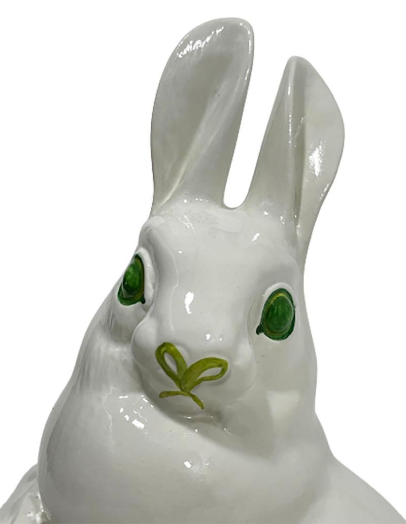 Italian Ceramic Figure of a Rabbit by Ronzan, Mid-20th Century For Sale