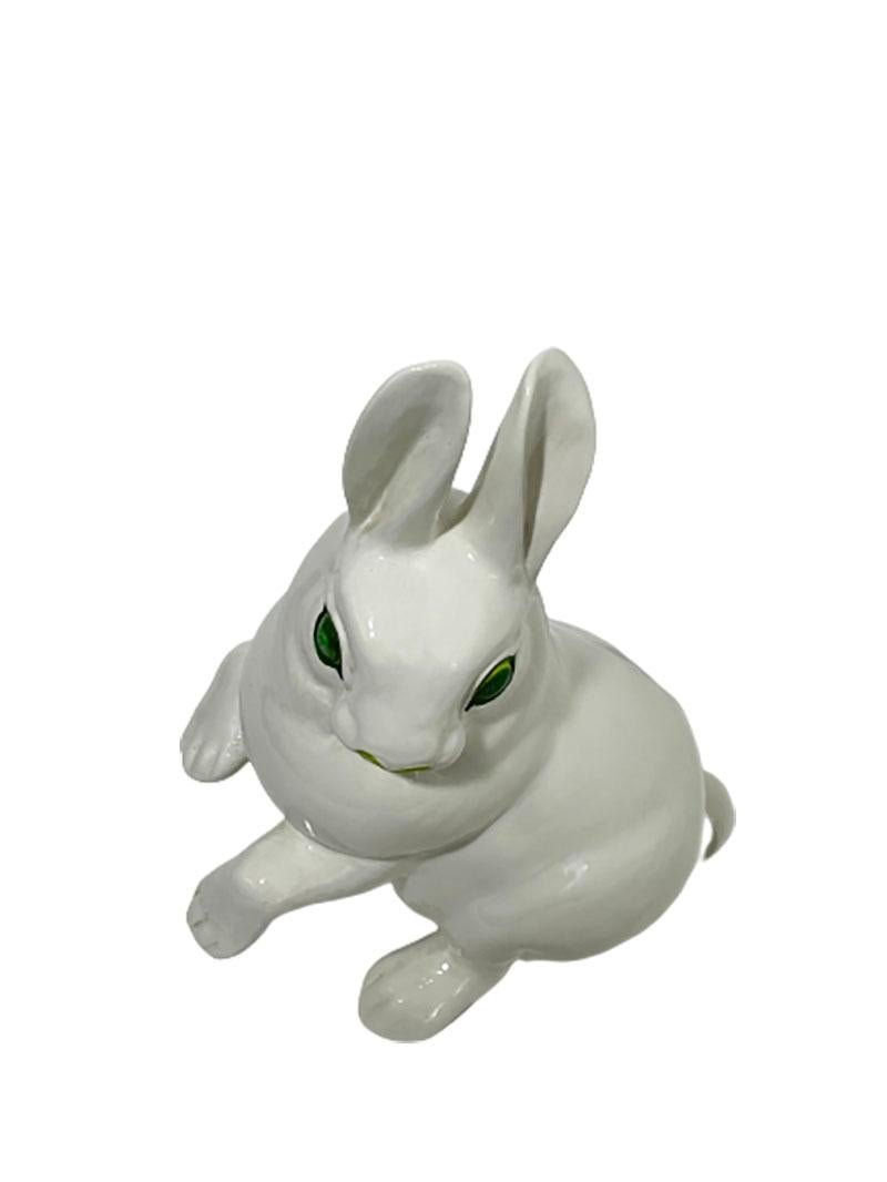 Ceramic Figure of a Rabbit by Ronzan, Mid-20th Century In Good Condition For Sale In Delft, NL