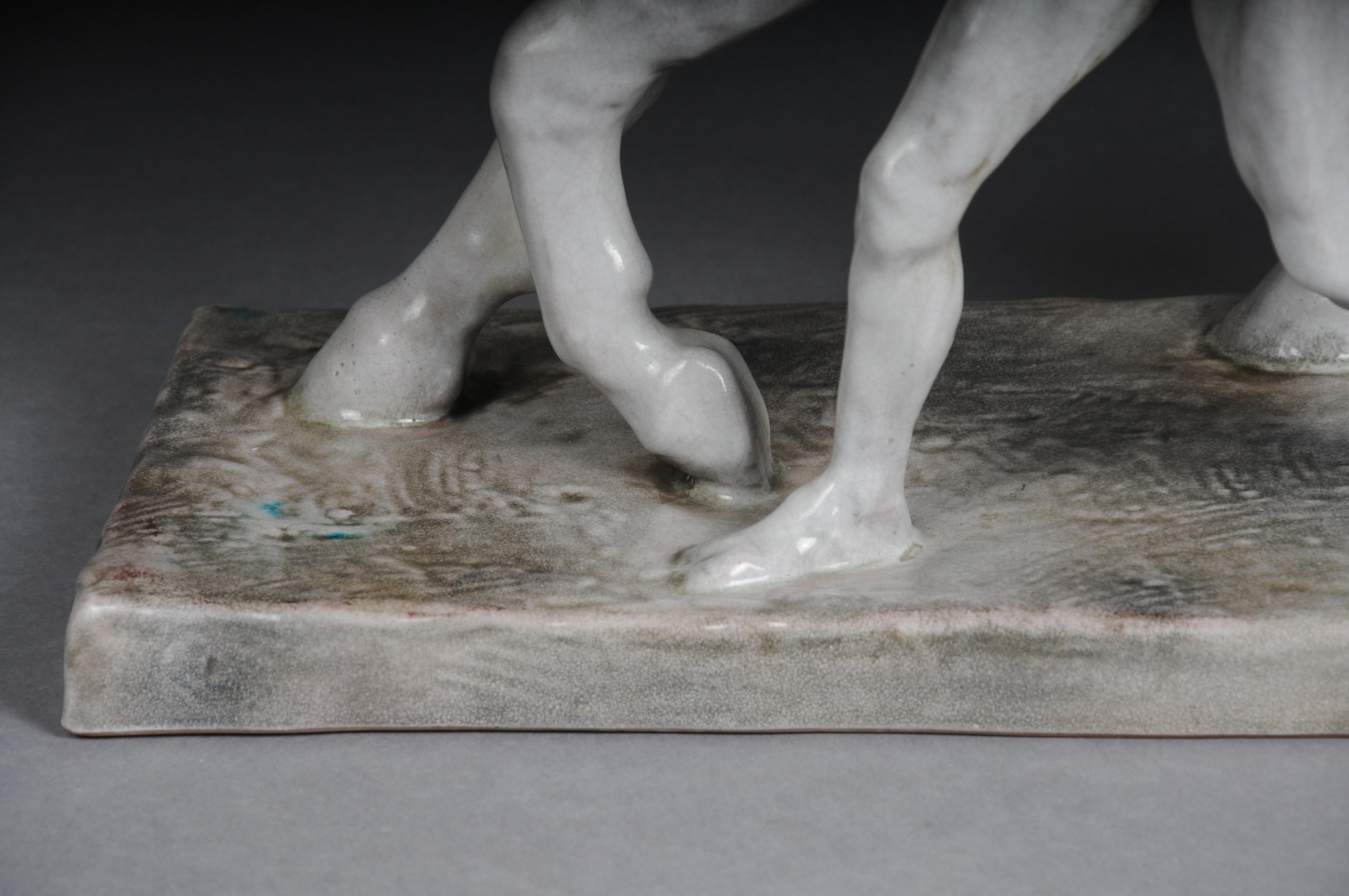 Figura de cerámica. El domador de caballos de Else Bach para la Majolika de Karlsruhe. Alemania en venta 9