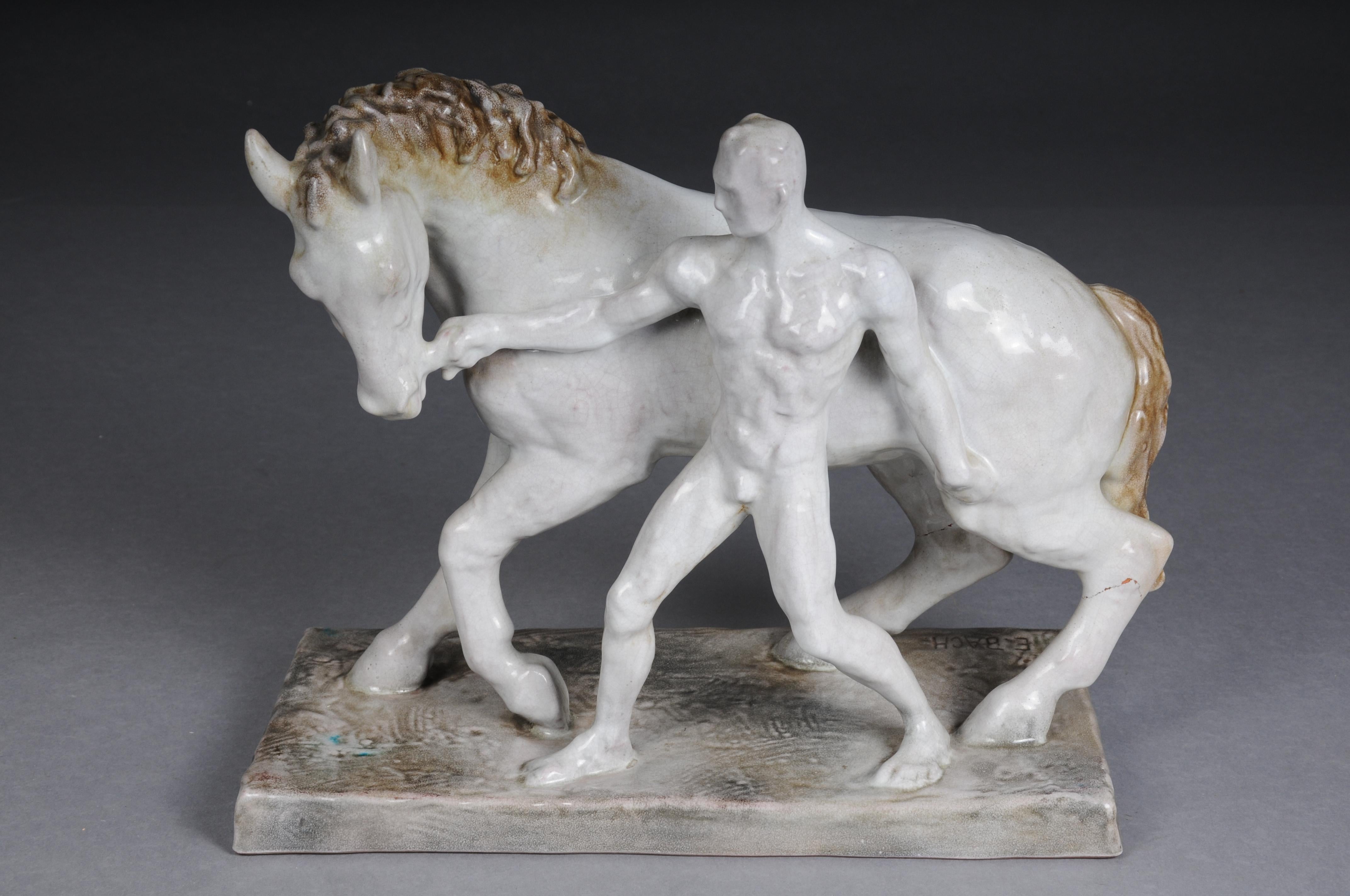 Figura de cerámica. El domador de caballos de Else Bach para la Majolika de Karlsruhe. Alemania en venta 11