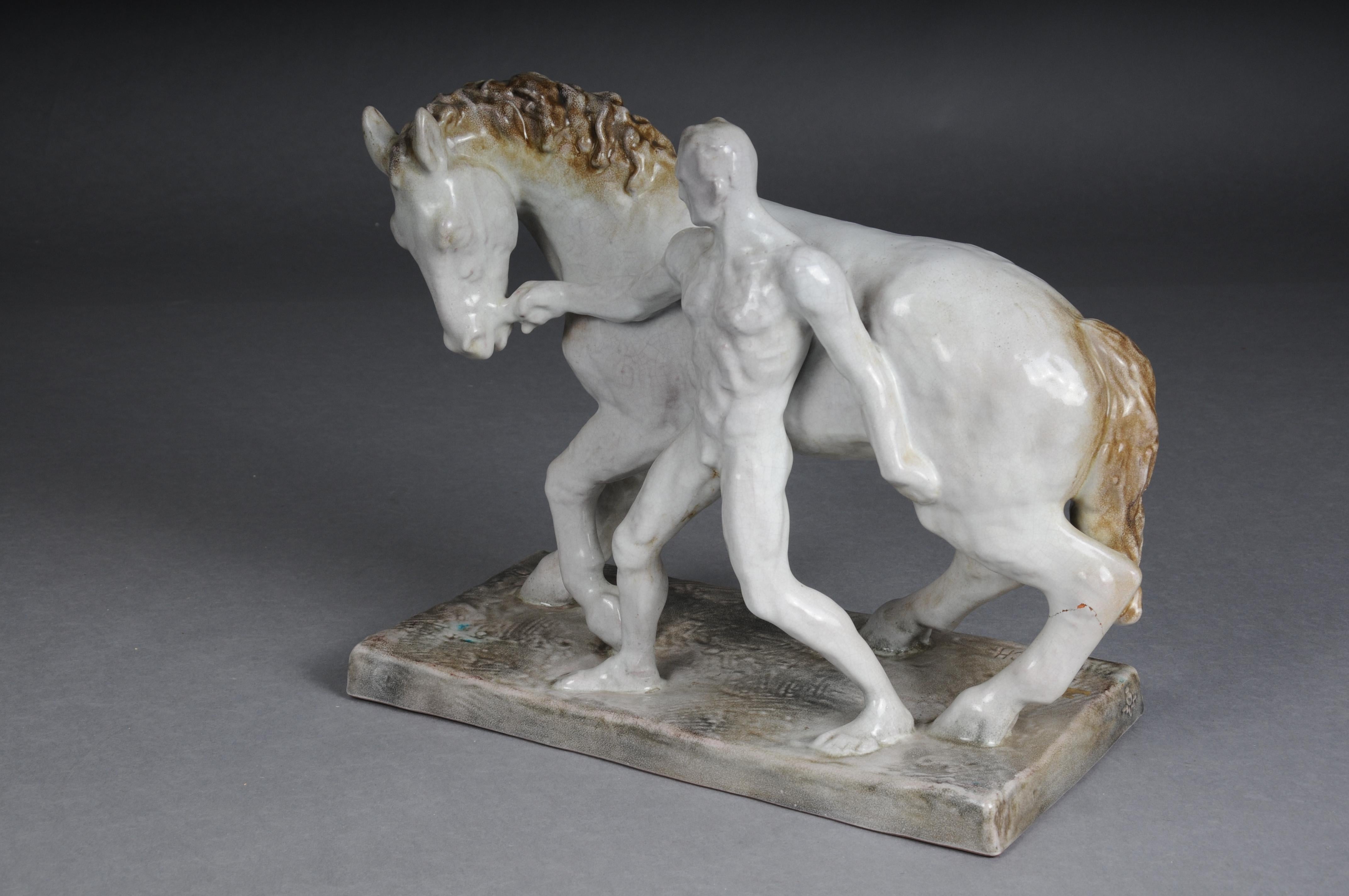 Figura de cerámica. El domador de caballos de Else Bach para la Majolika de Karlsruhe. Alemania Alemán en venta