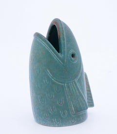 Ceramic Figurine Fish, Gunnar Nylund, Rörstrand, 1950-1960s Lovely Glaze