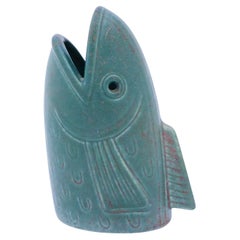 Ceramic Figurine Fish, Gunnar Nylund, Rörstrand, 1950-1960s Lovely Glaze