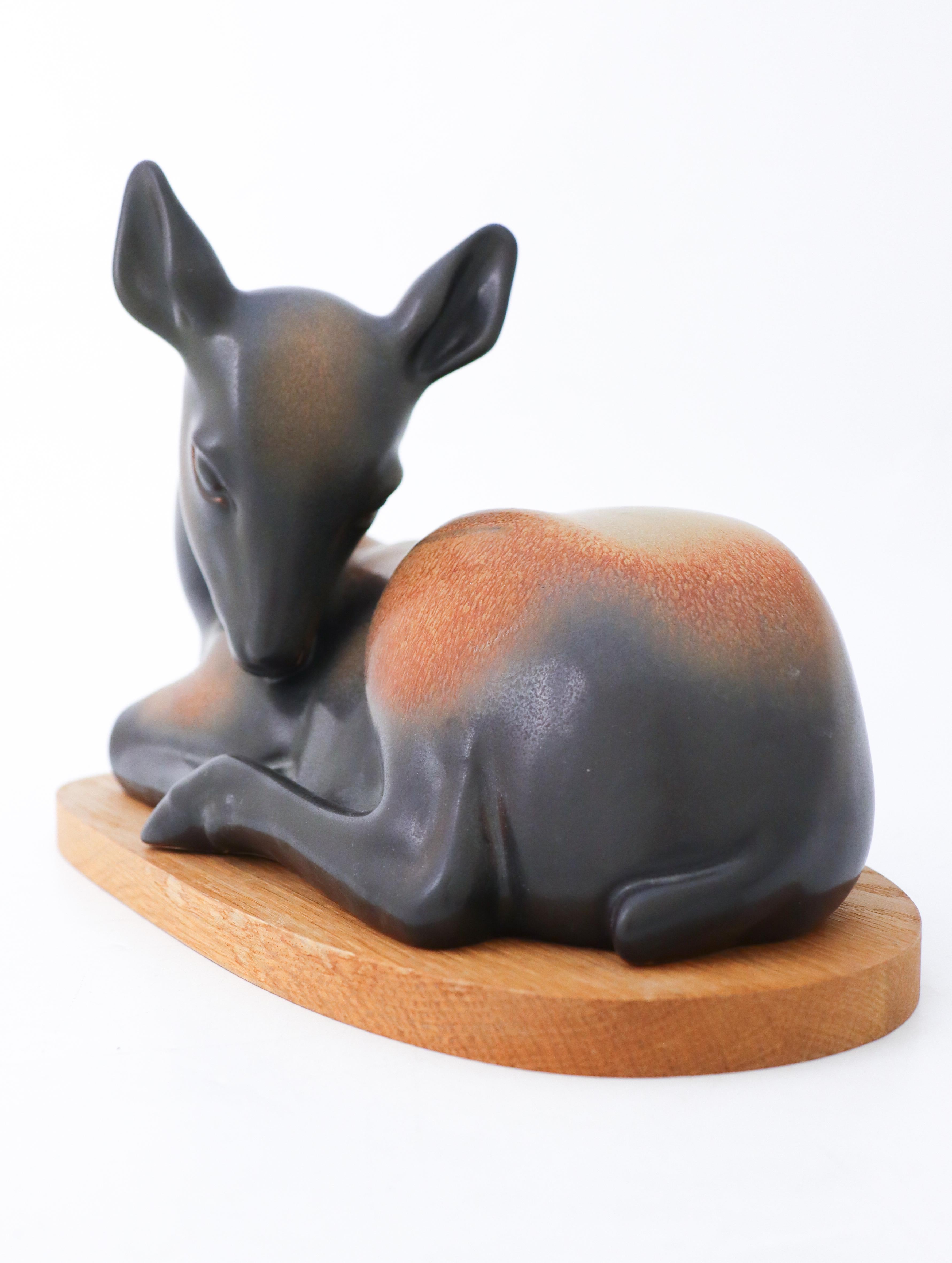 Scandinavian Modern Ceramic Figurine Monkey, Gunnar Nylund, Rörstrand, 1950-1960s Lovely Glaze For Sale