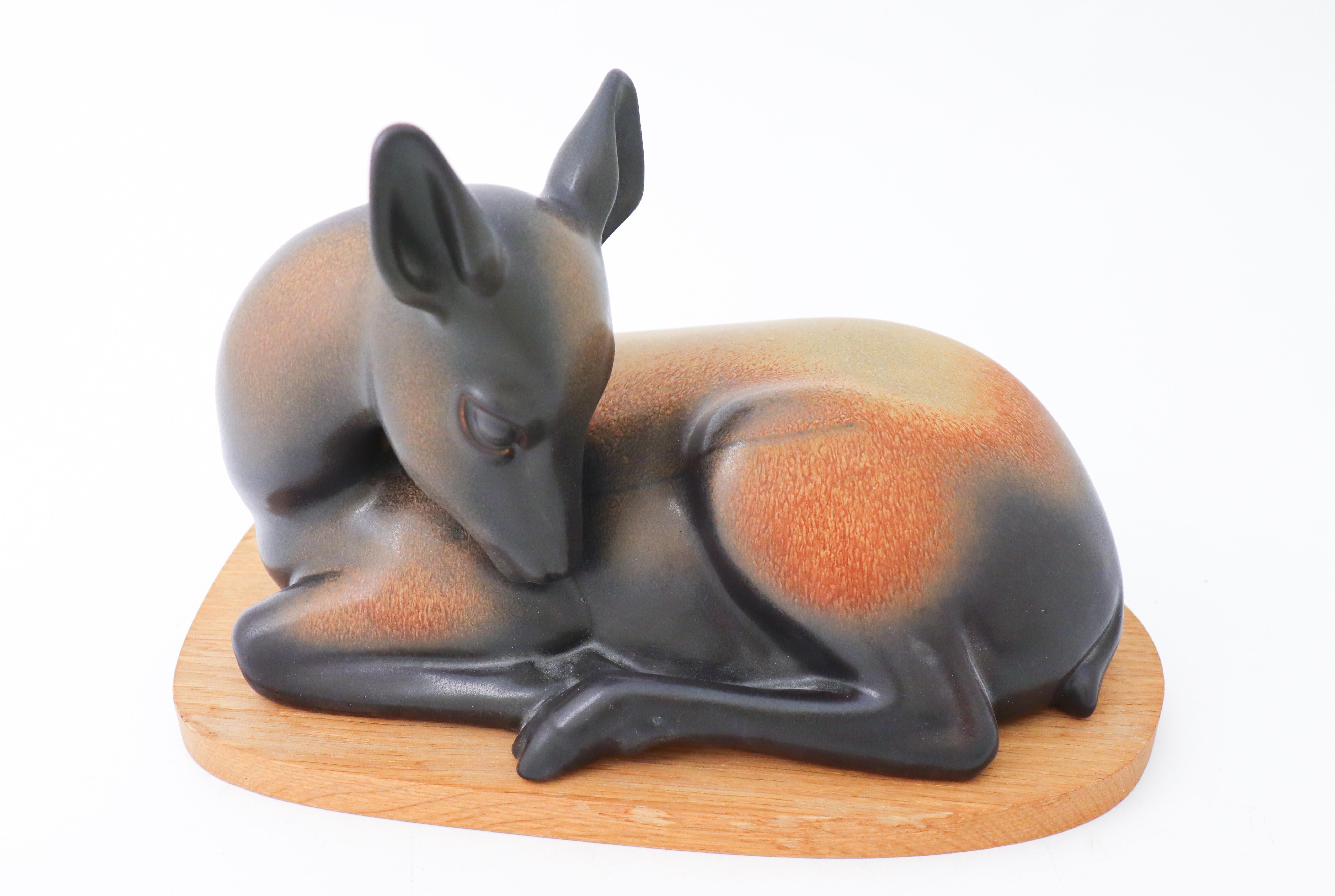 Swedish Ceramic Figurine Monkey, Gunnar Nylund, Rörstrand, 1950-1960s Lovely Glaze For Sale