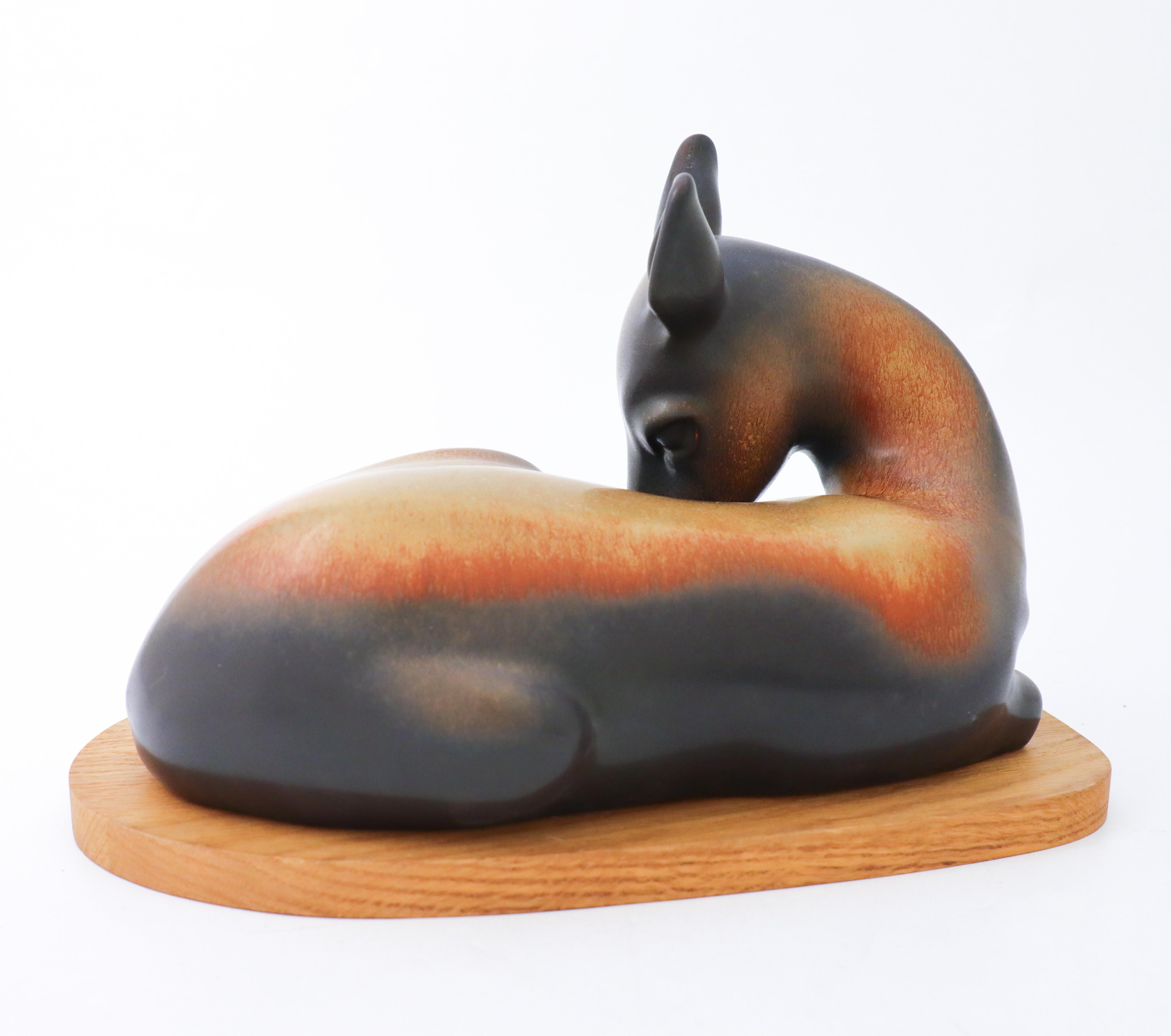 Glazed Ceramic Figurine Monkey, Gunnar Nylund, Rörstrand, 1950-1960s Lovely Glaze For Sale