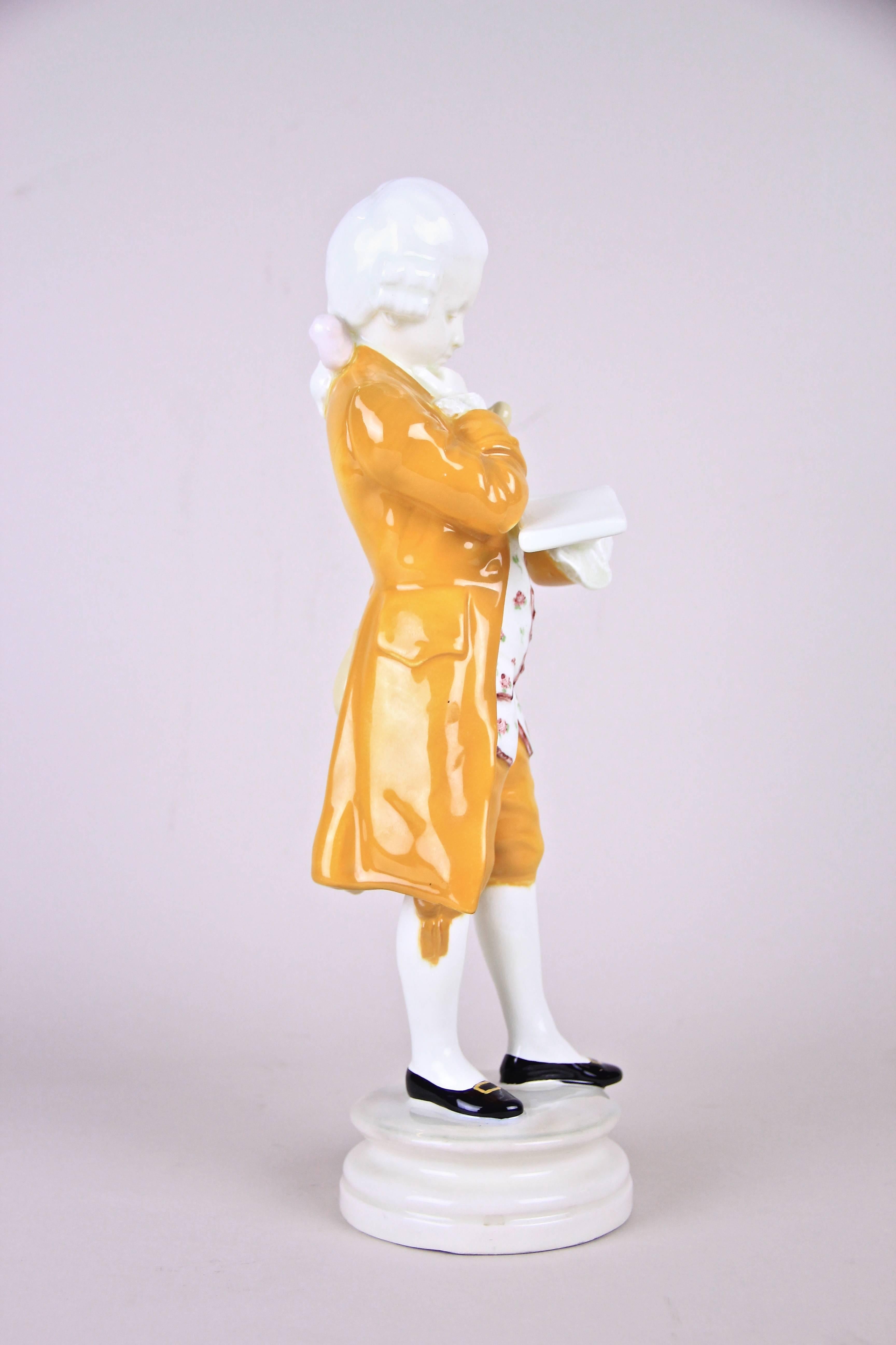 Art Nouveau Ceramic Figurine Mozart by Goldscheider, Vienna, circa 1915