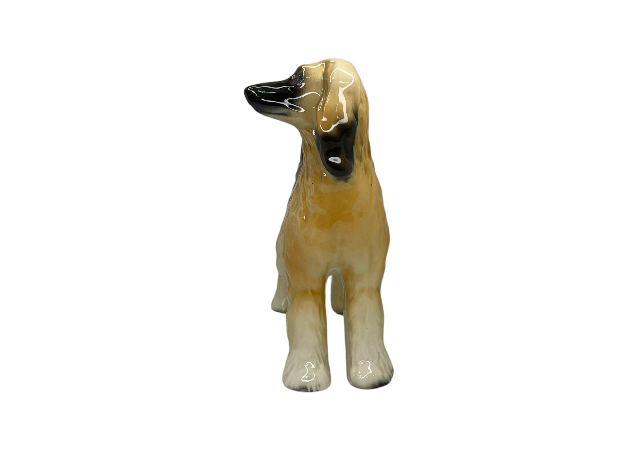 Ceramic Figurine Of An Afghan Hound Dog For Sale 2