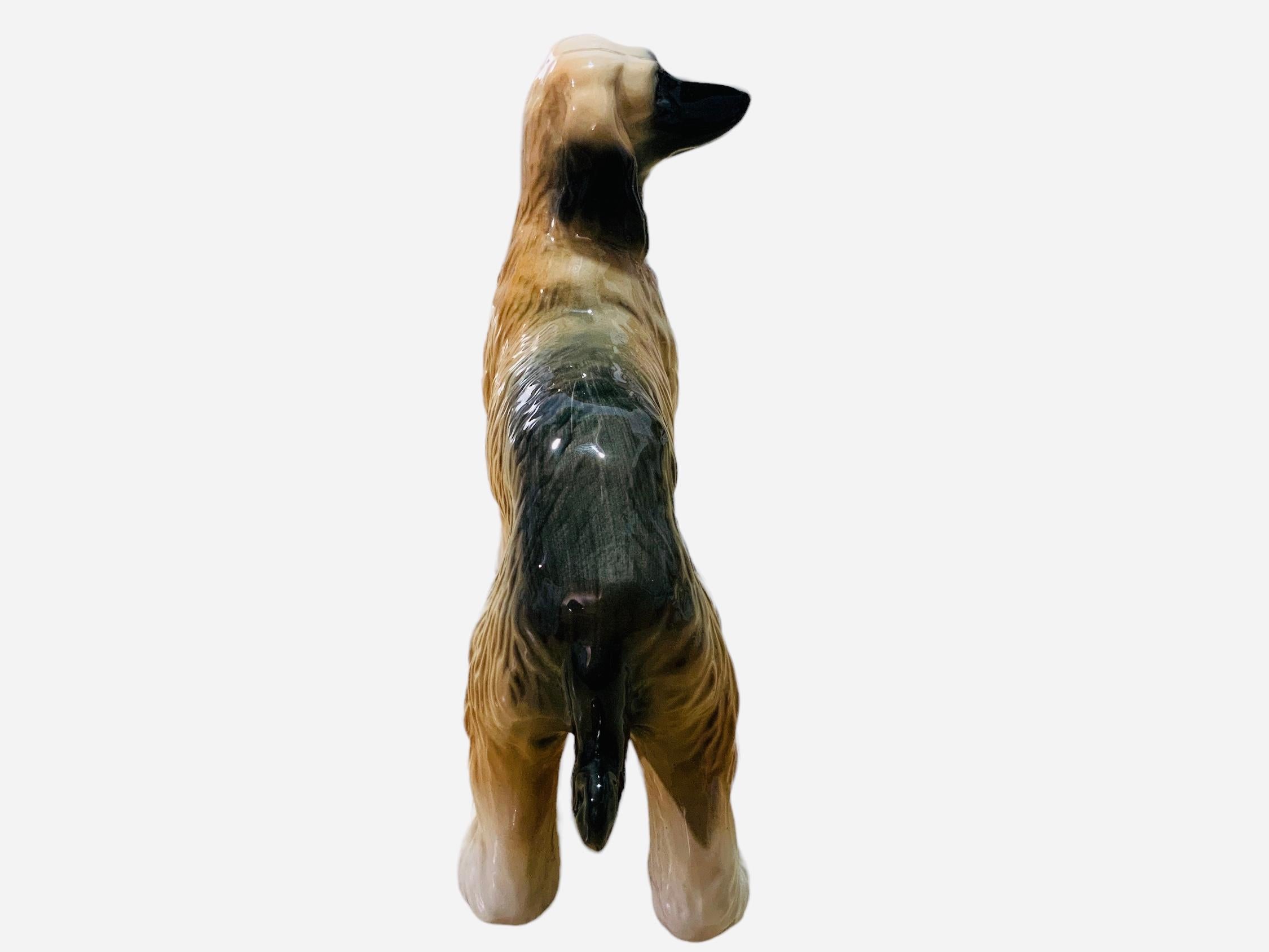 English Ceramic Figurine Of An Afghan Hound Dog For Sale