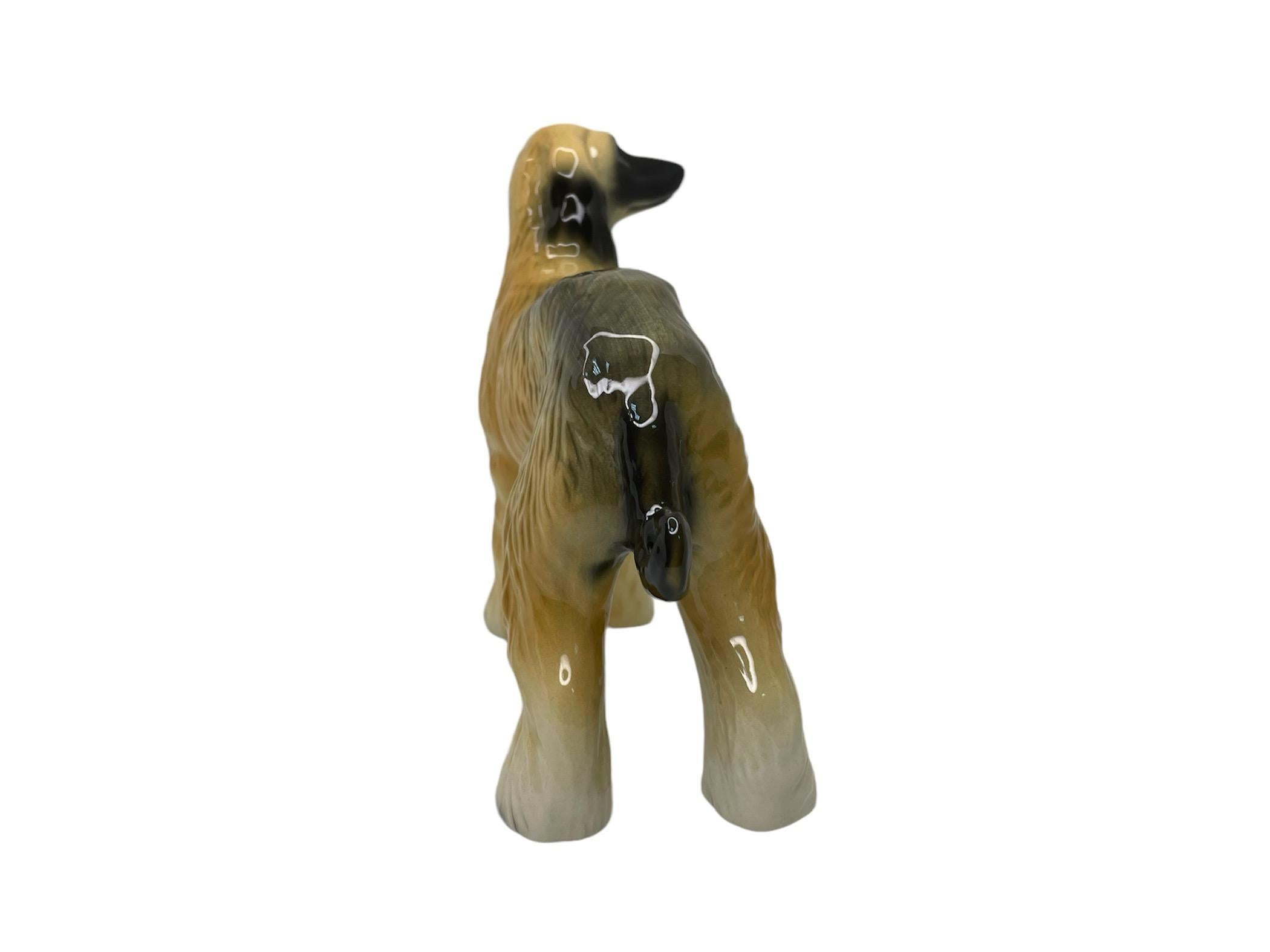 Ceramic Figurine Of An Afghan Hound Dog In Good Condition For Sale In Guaynabo, PR