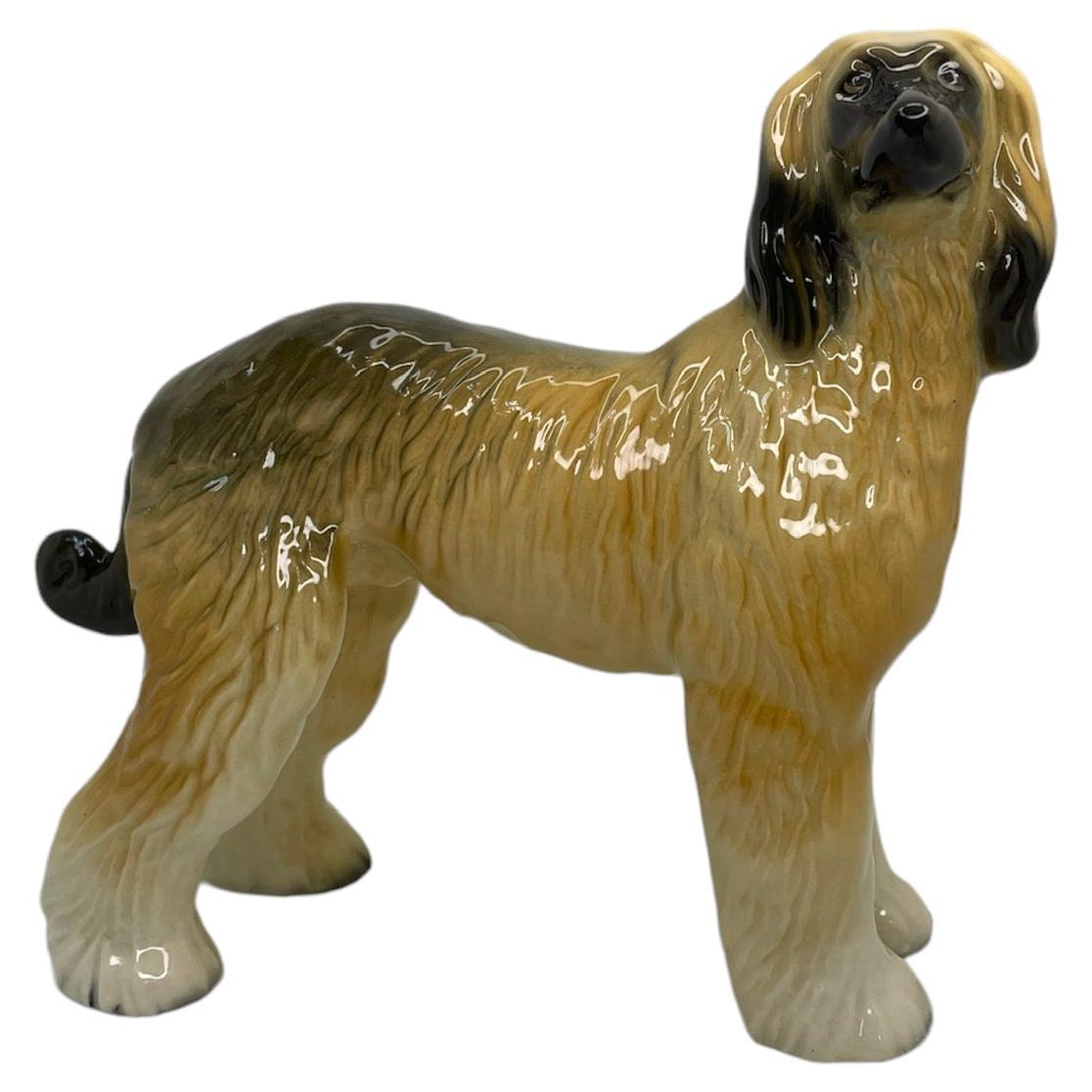 Ceramic Figurine Of An Afghan Hound Dog For Sale