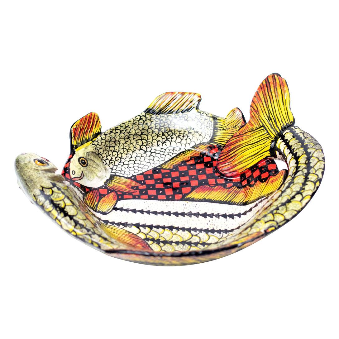 Ceramic Fish Coin Dish   , hand made in South Africa In Excellent Condition For Sale In North Miami, FL