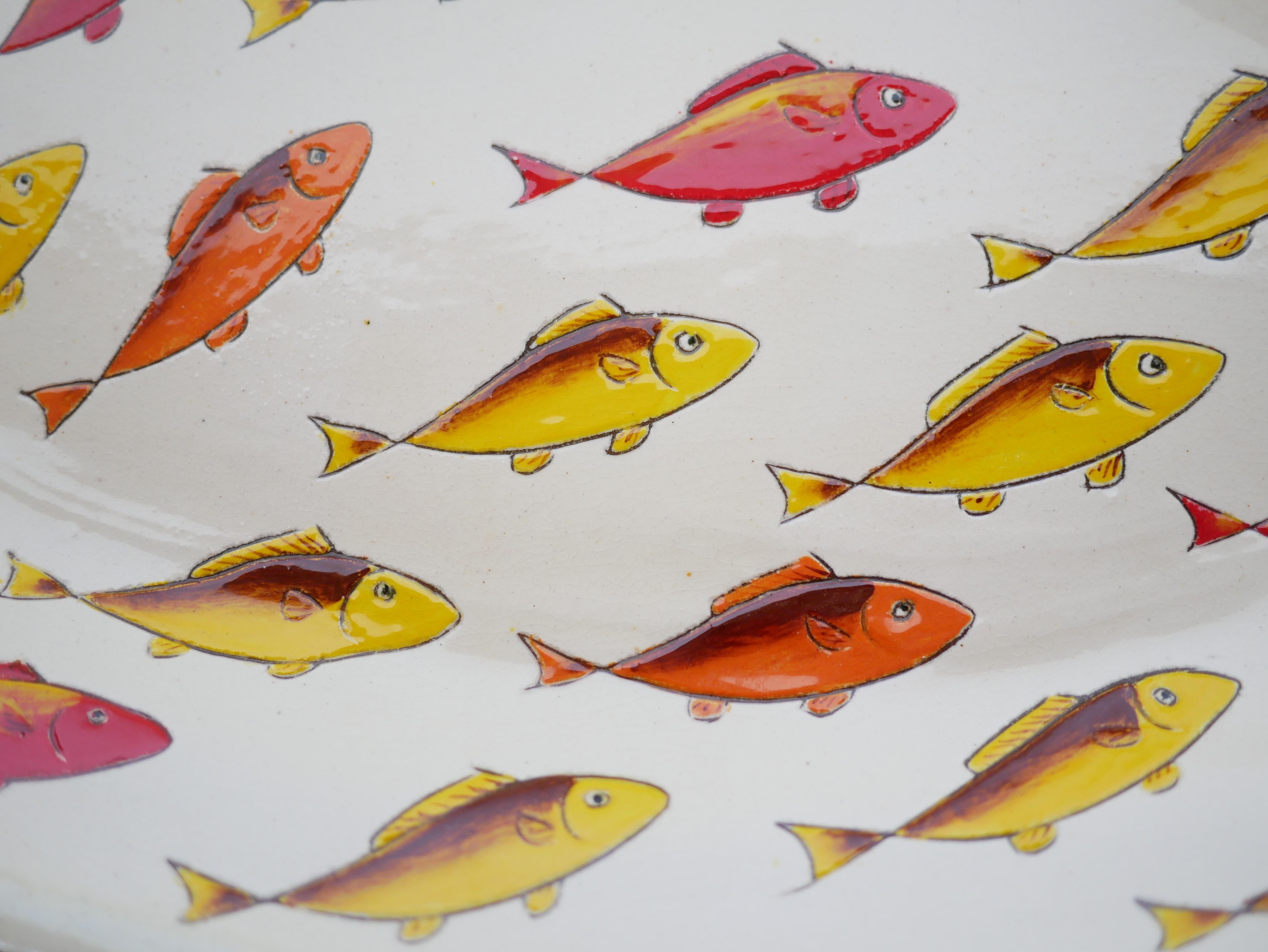 Plat à poisson en céramique Bon état - En vente à AIGNAN, FR