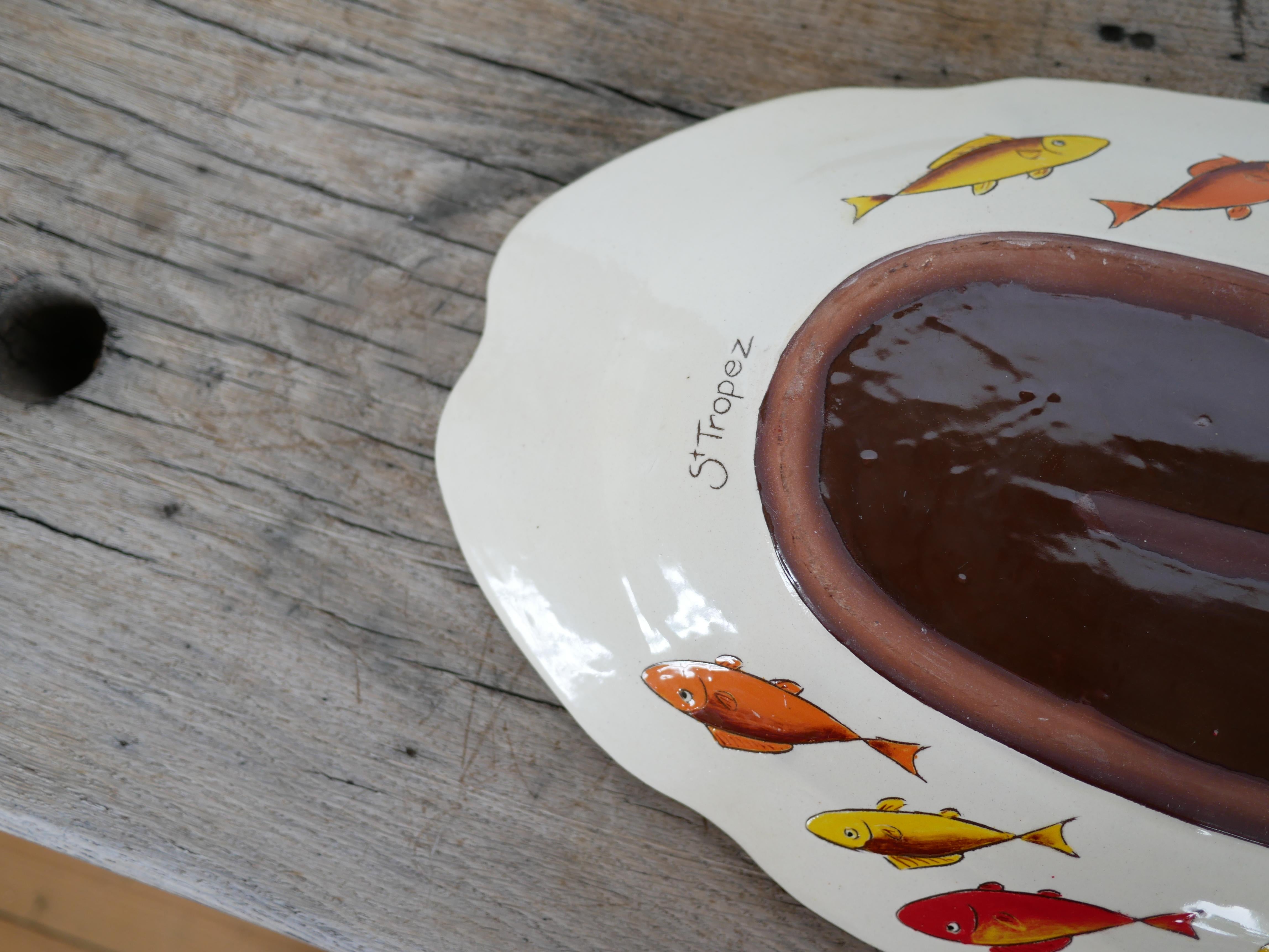 Plat à poisson en céramique en vente 2