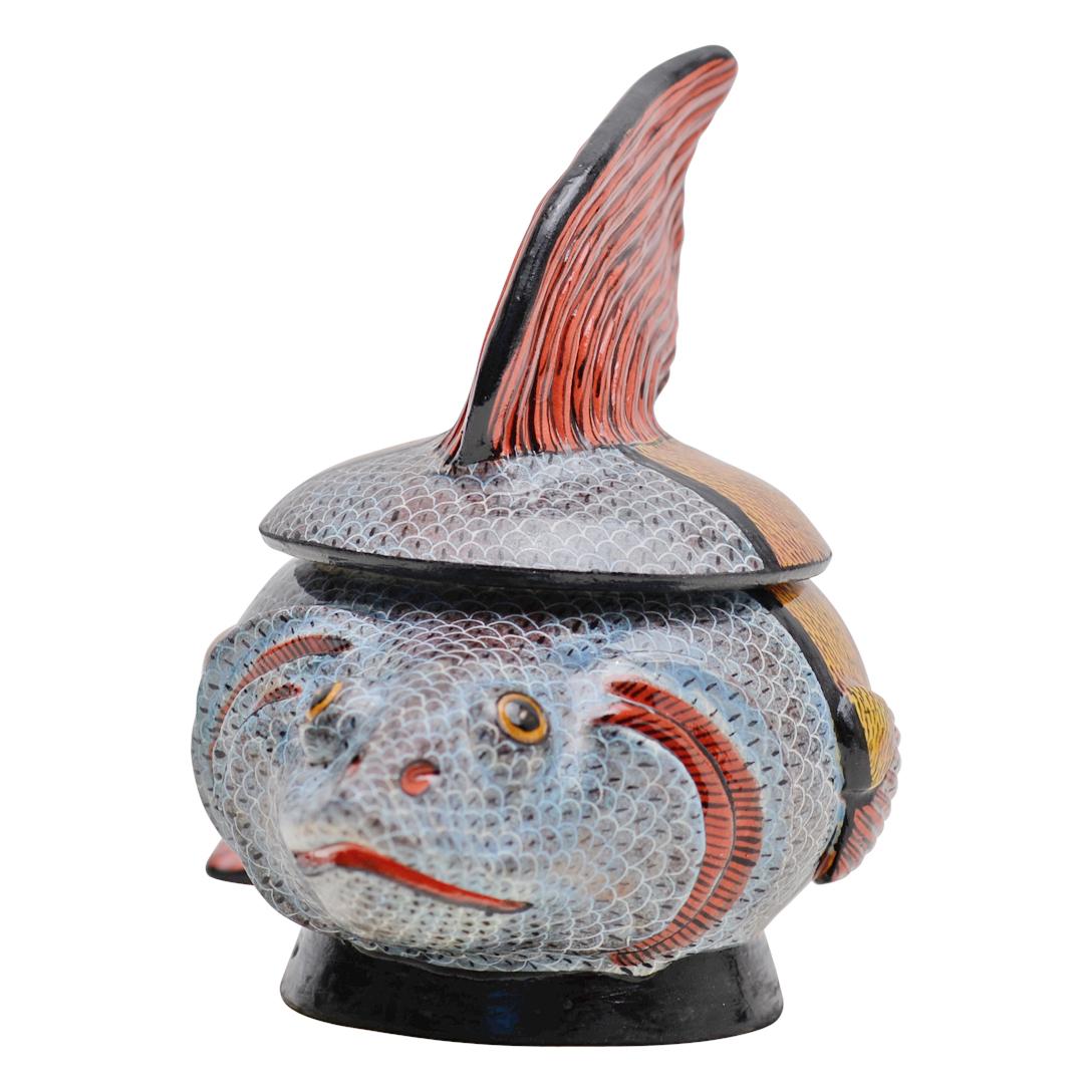 Modern Ceramic  Fish Jewelry  Box  , hand made in South Africa For Sale