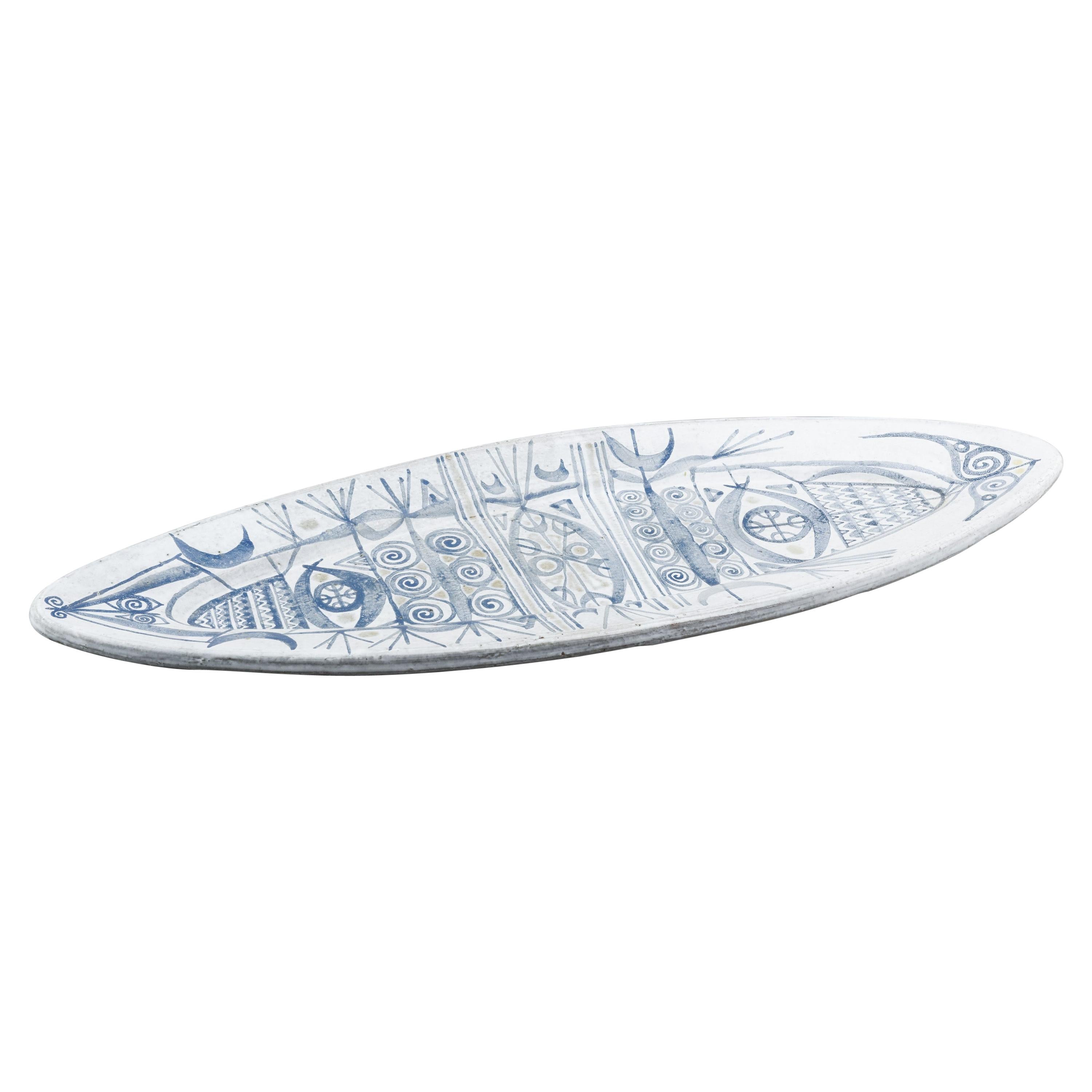 Ceramic Fish Plate by Jacques Pouchain, 1960s For Sale