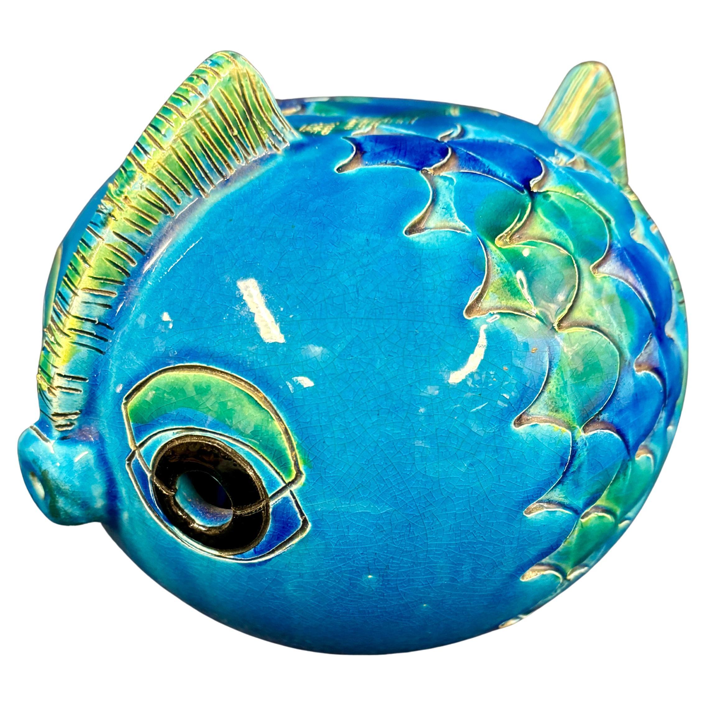 Ceramic fish "Rimini Blu" by Aldo Londi for Bitossi