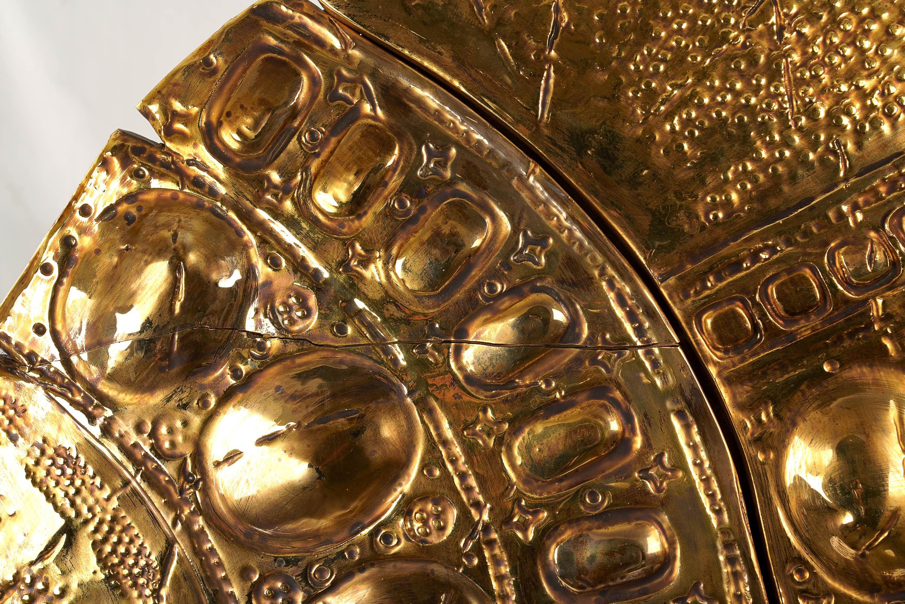 Escultura de pez de cerámica con lustre dorado de 24 quilates para pedestal o pared, Única, Italia en venta 3